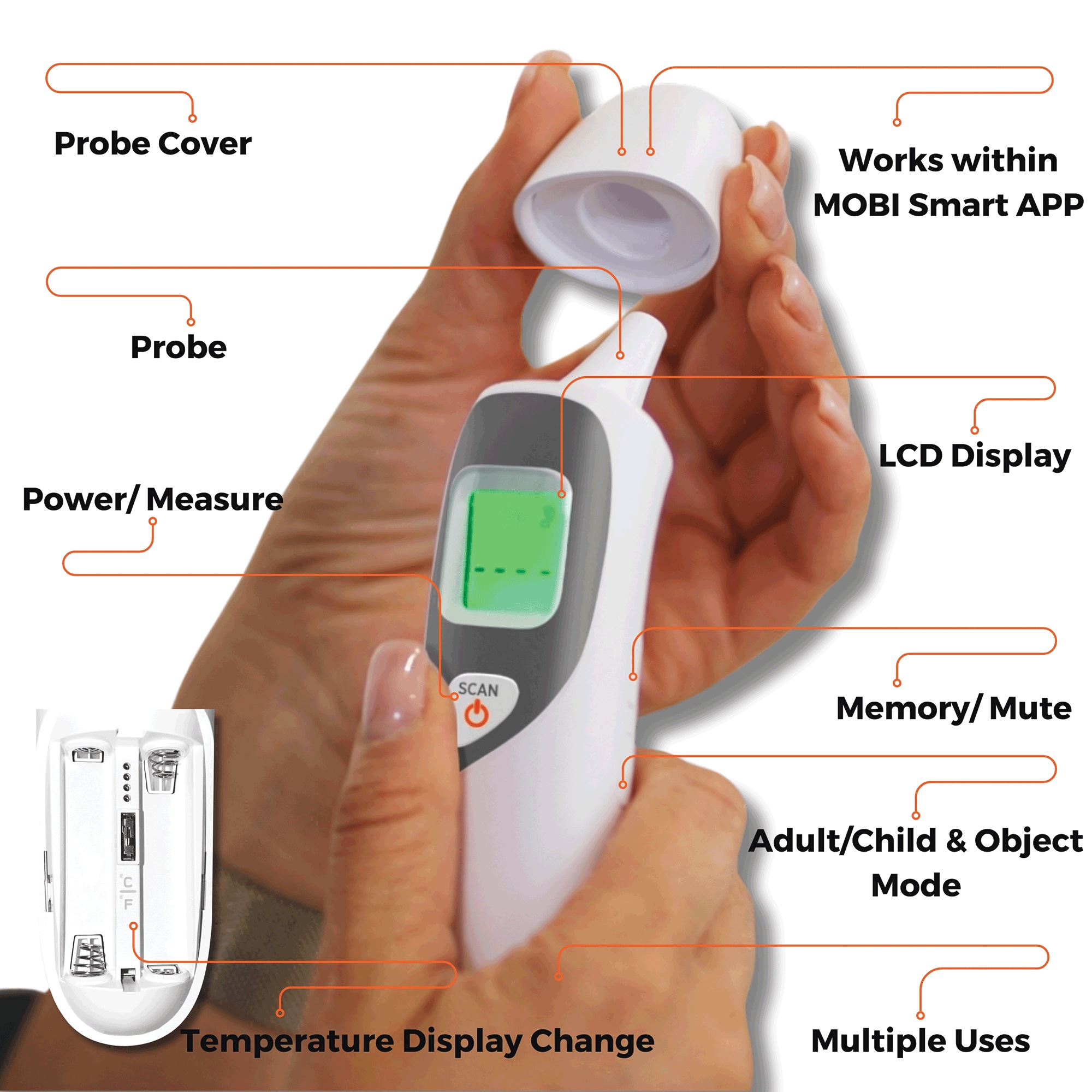 Mobi Smart Ear & Forehead Thermometer