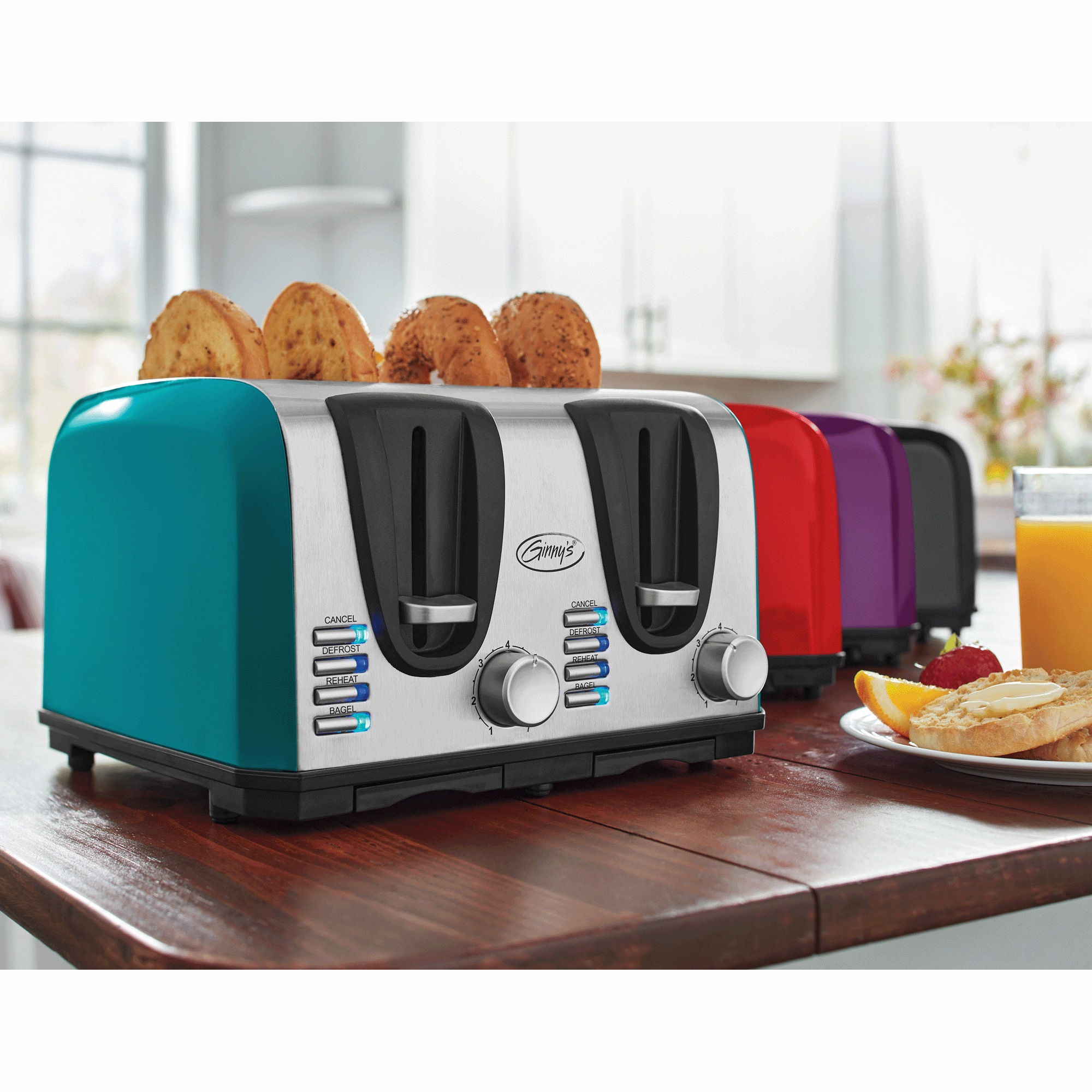 Ginnyâs Essential 4-Slice Toaster with 7 Browning Levels