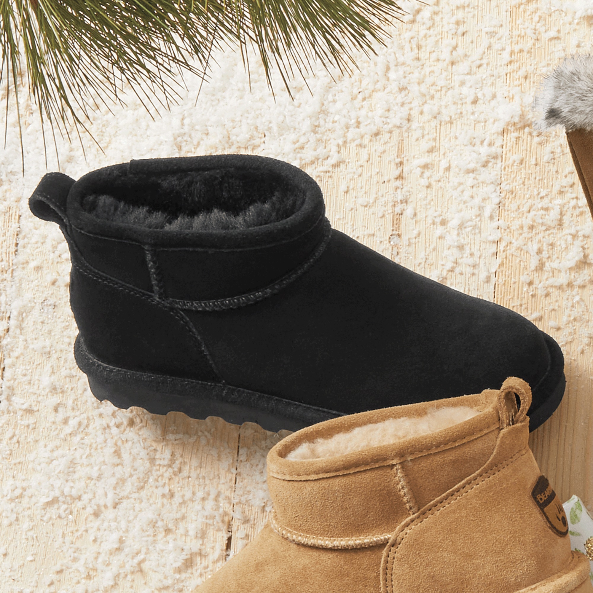 Bearpaw Shorty Suede Bootie for Women with Water Resistance