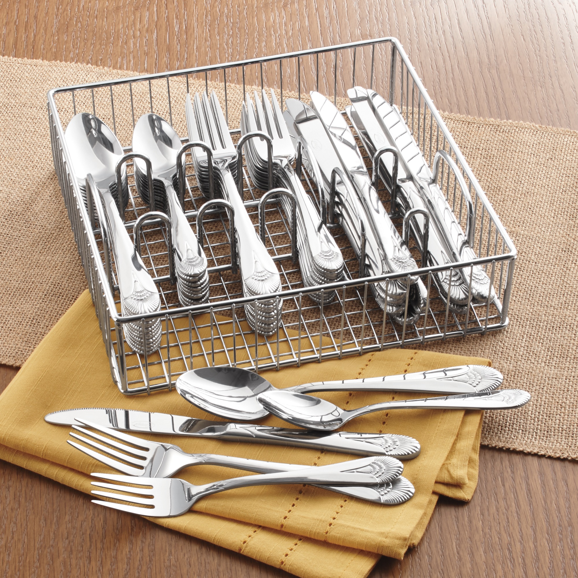 Ginnyâs 60-Piece Flatware Set with Caddy