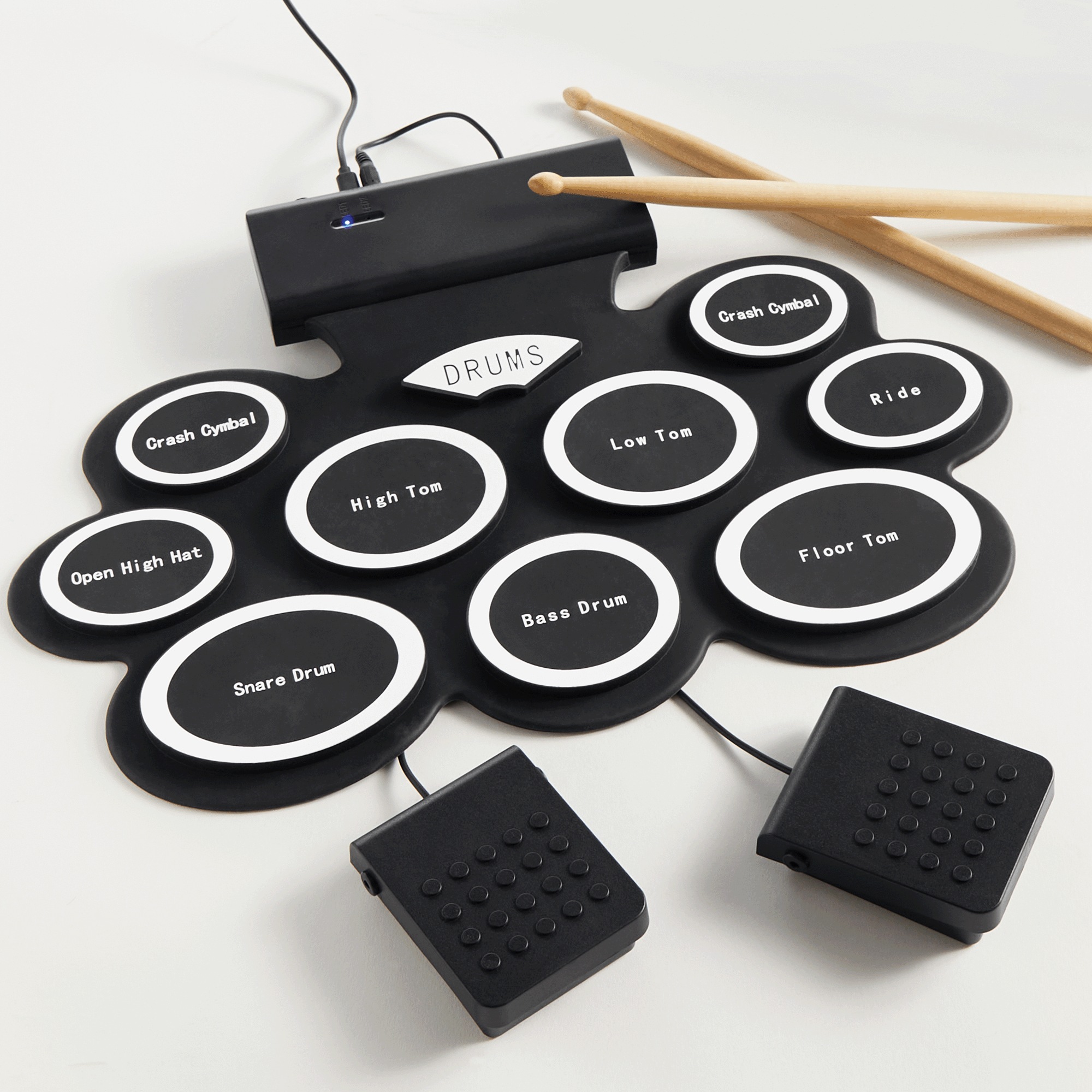 9-Pad Electronic Drum Kit