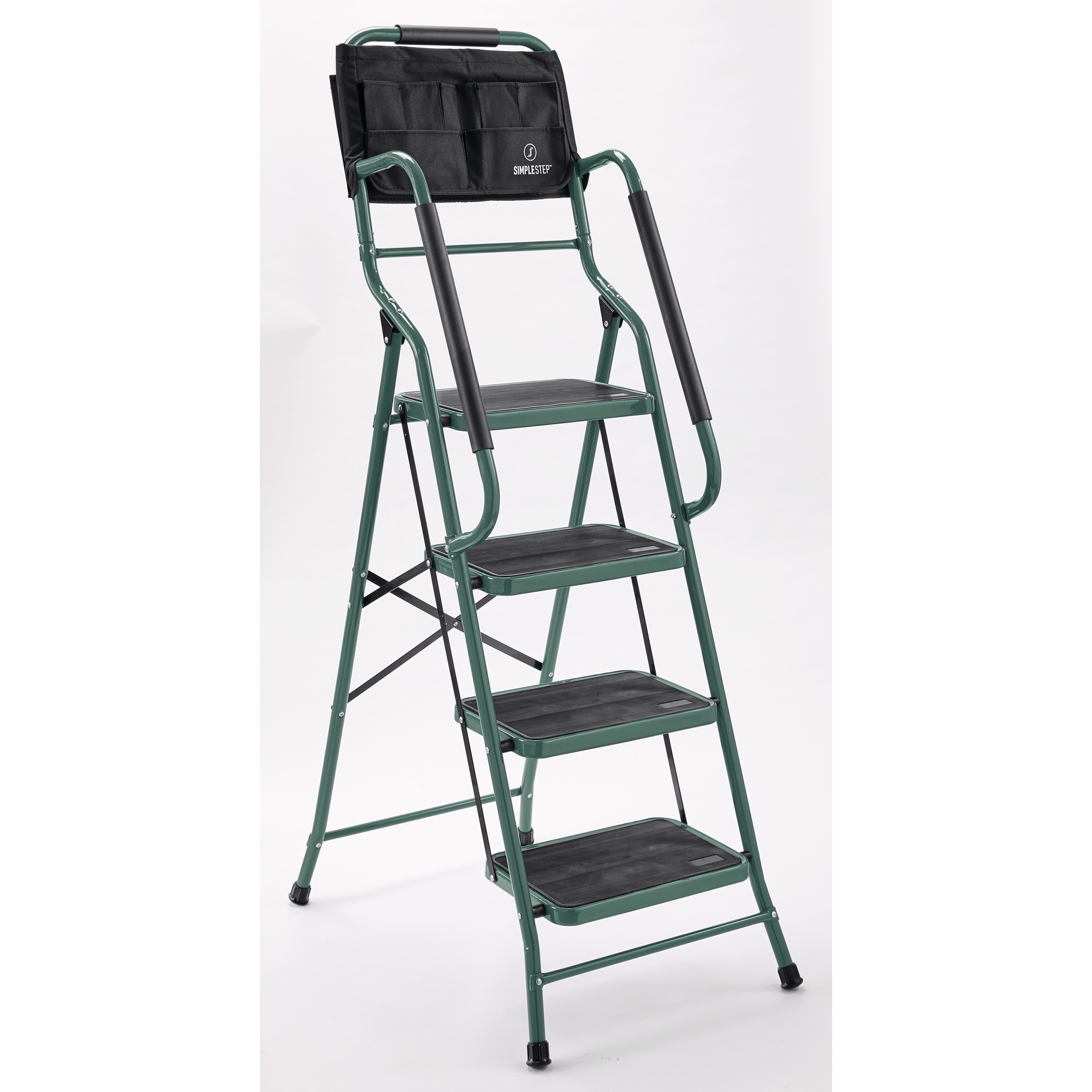 4-Step Safety Ladder with Tool Tote and Non-Slip Steps