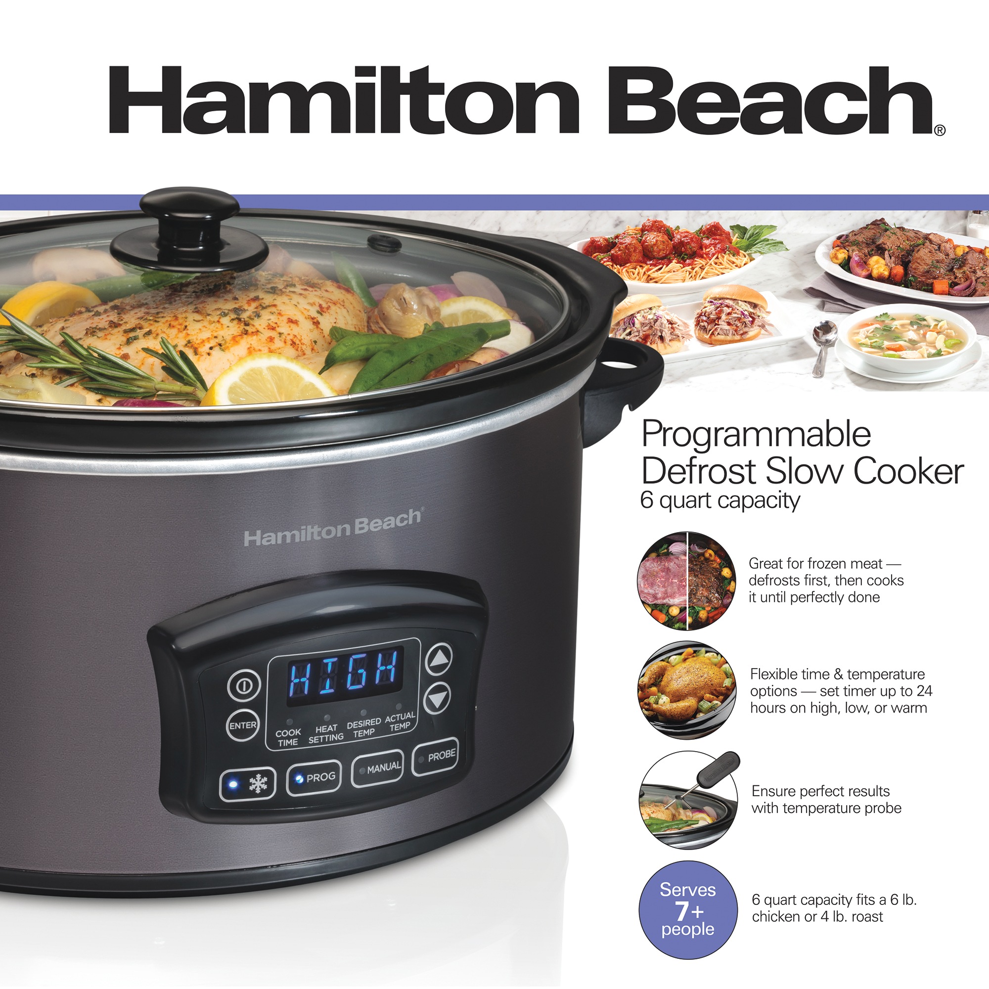 Hamilton Beach 6-Quart Programmable Defrost Slow Cooker 11 Hamilton Beach 6-Quart Programmable Defrost Slow Cooker