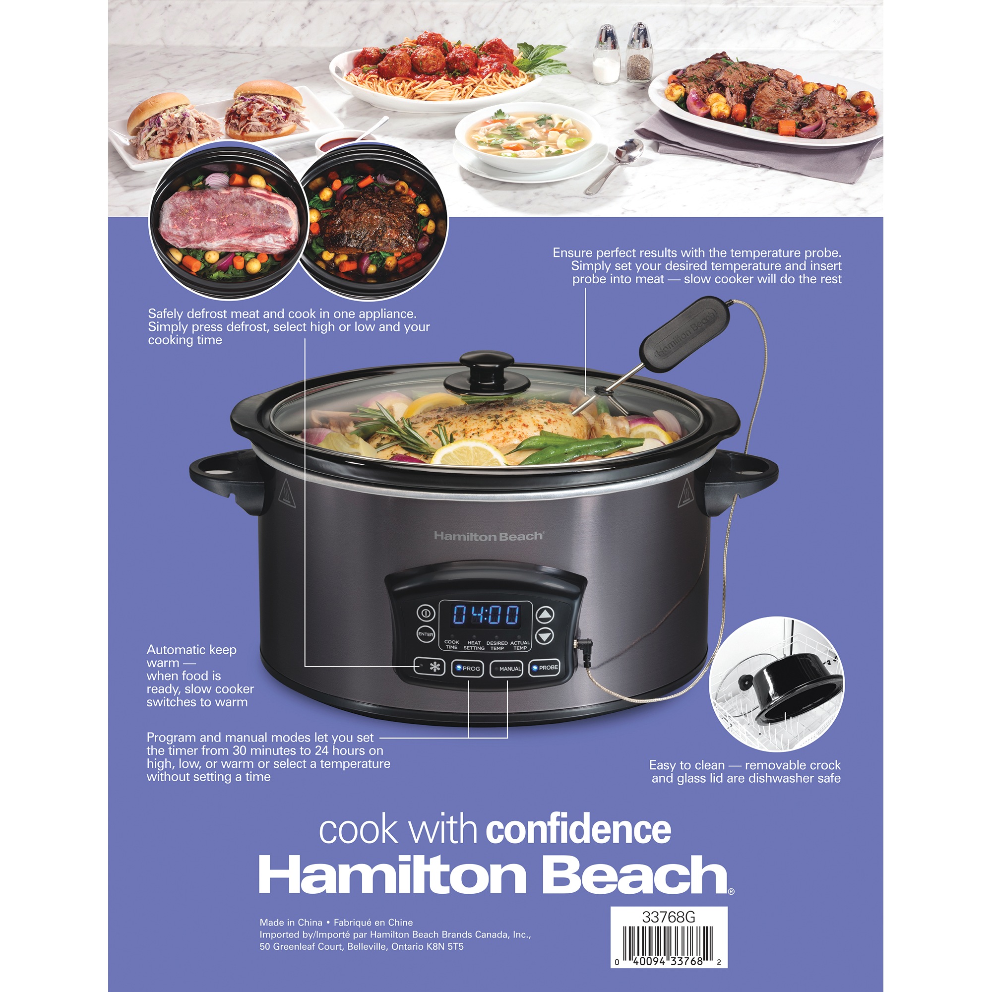 Hamilton Beach 6-Quart Programmable Defrost Slow Cooker 9 Hamilton Beach 6-Quart Programmable Defrost Slow Cooker