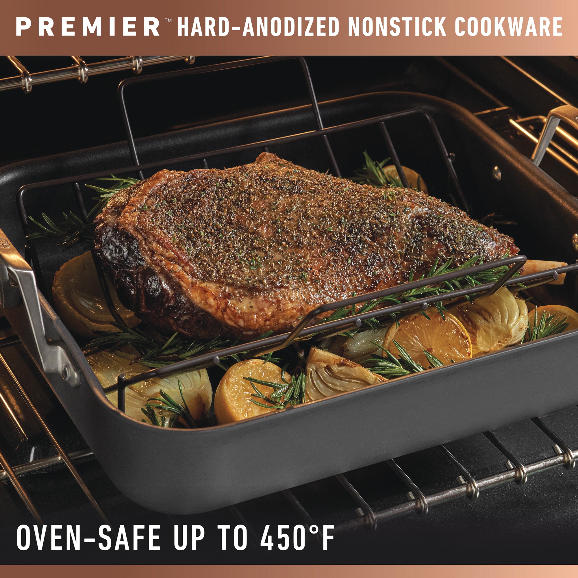 Calphalon Hard-Anodized 16" Roasting Pan with Rack 3 Calphalon Hard-Anodized 16" Roasting Pan with Rack