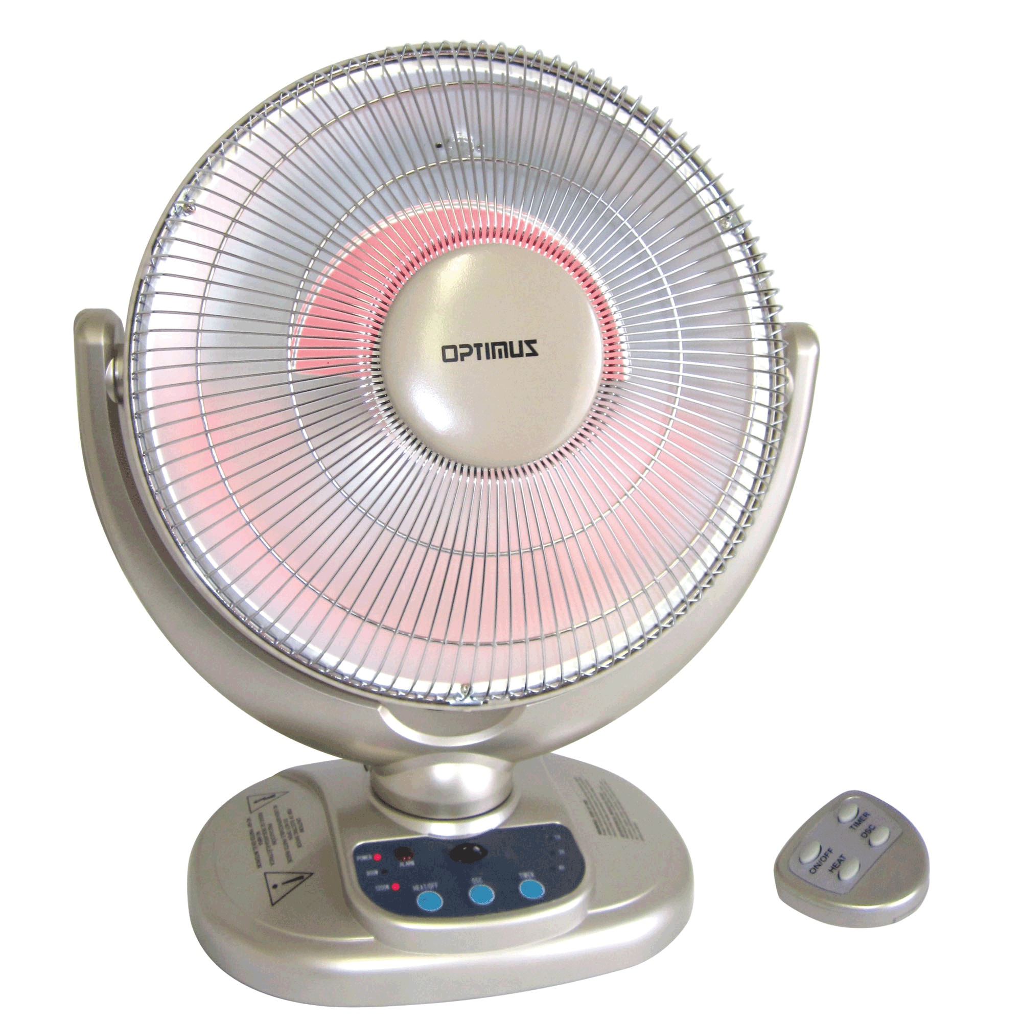 Optimus 14" Oscillating Dish Heater with Remote