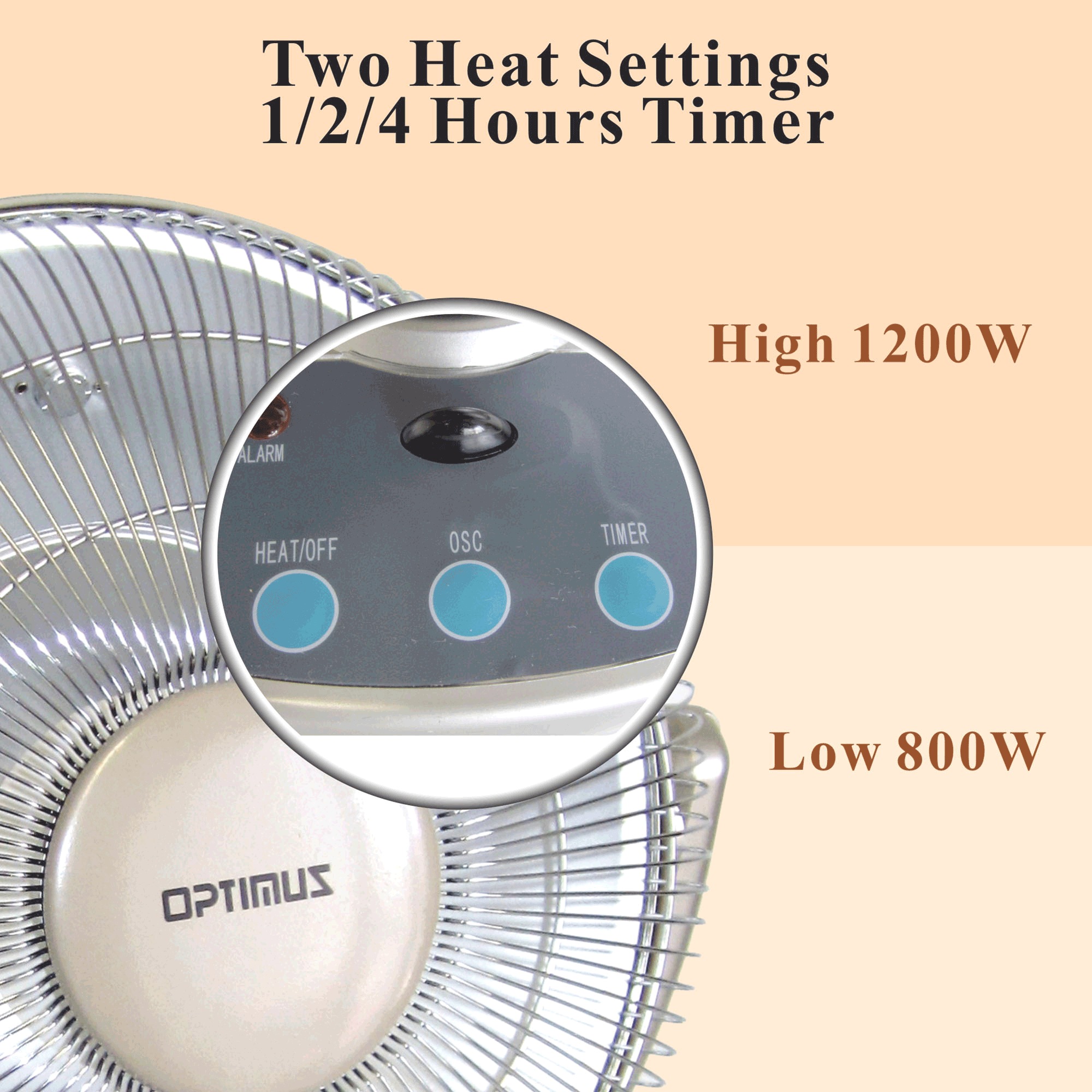 Optimus 14" Oscillating Dish Heater with Remote