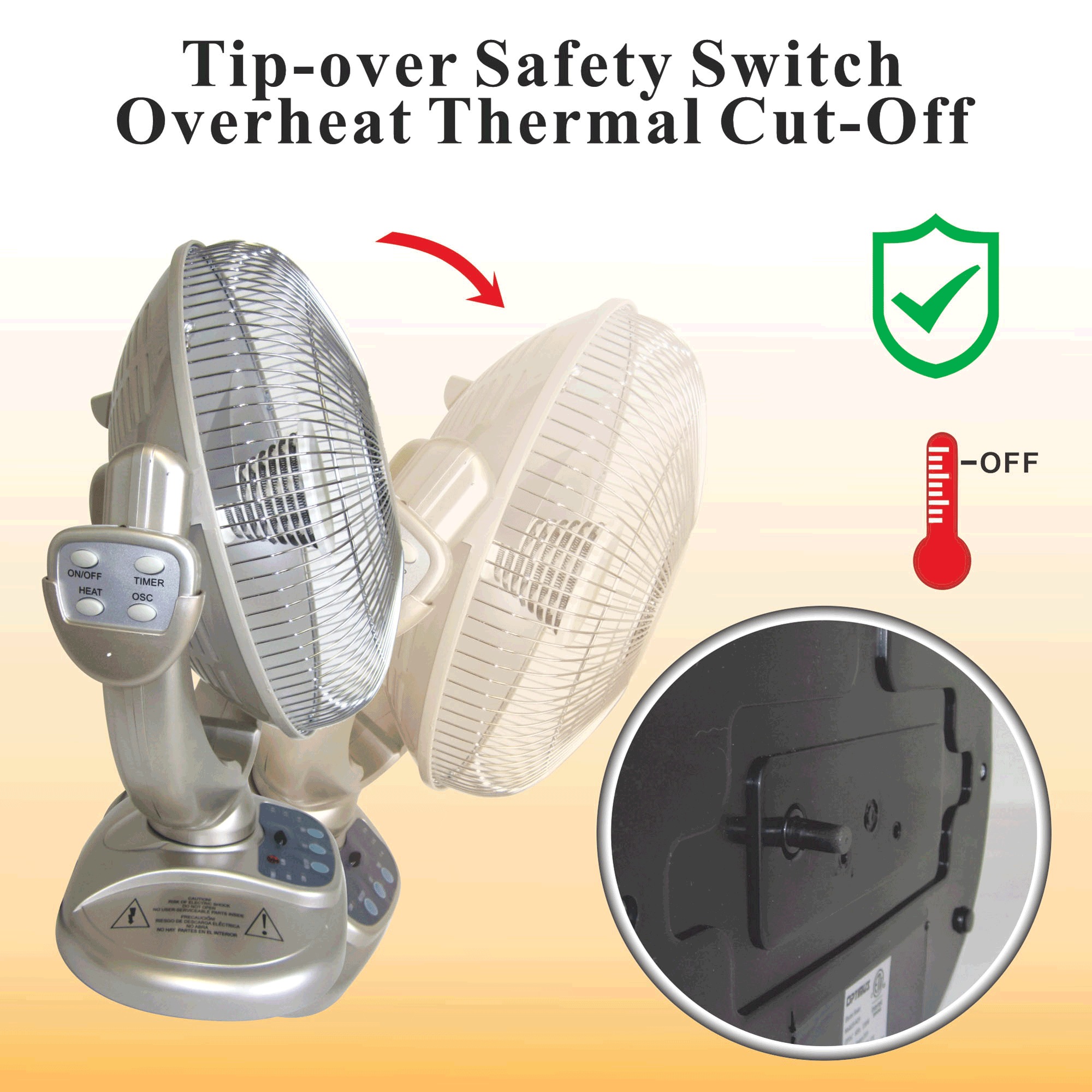 Optimus 14" Oscillating Dish Heater with Remote