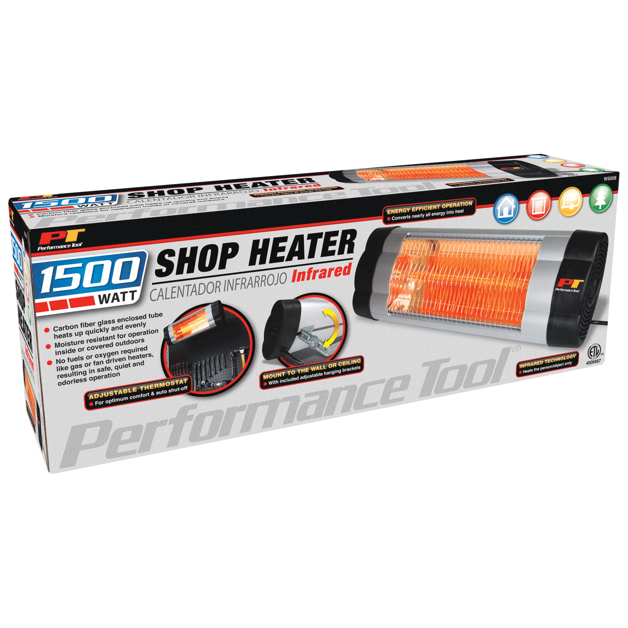 Performance Tool 1500-Watt Infrared Garage/Shop Heater
