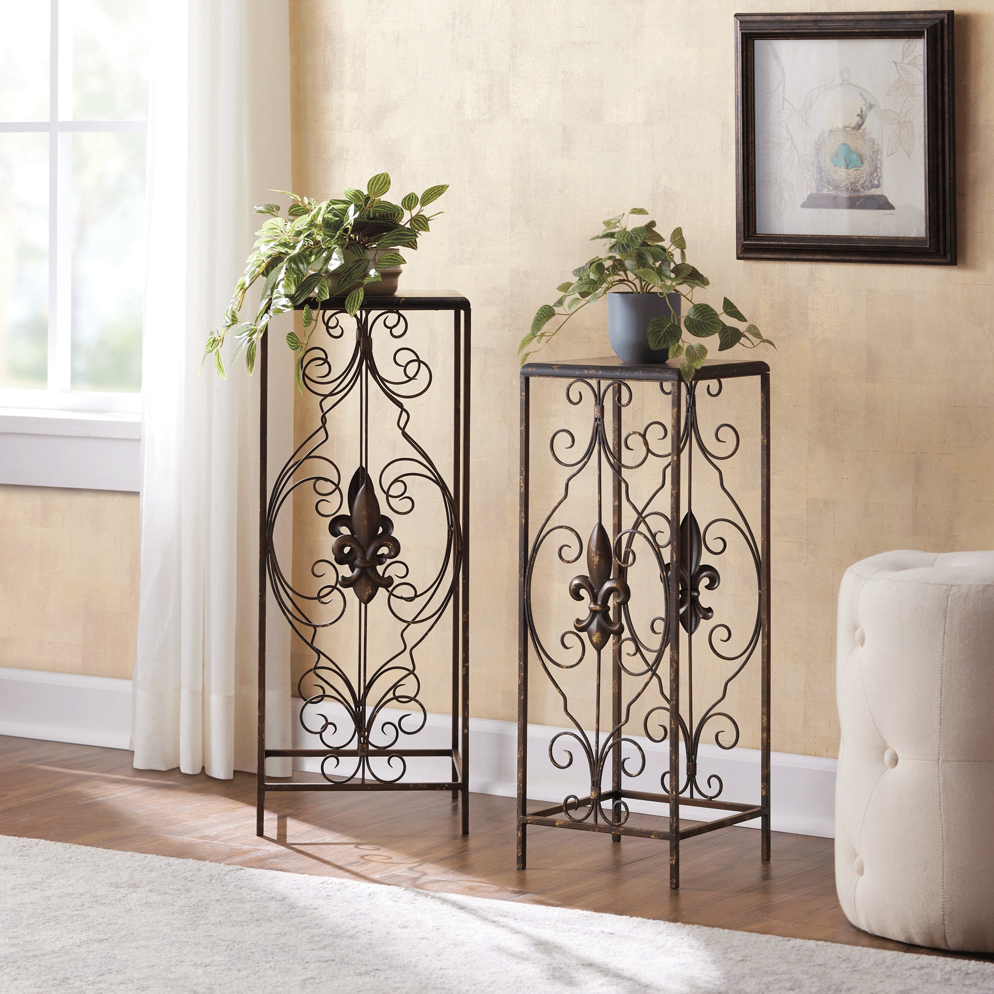 Set of 2 Fleurs-de-Lis Plant Stands