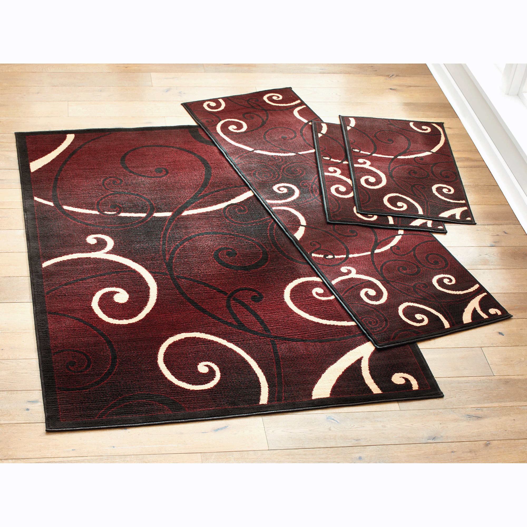 4-Piece Scrollwork Rug Set
