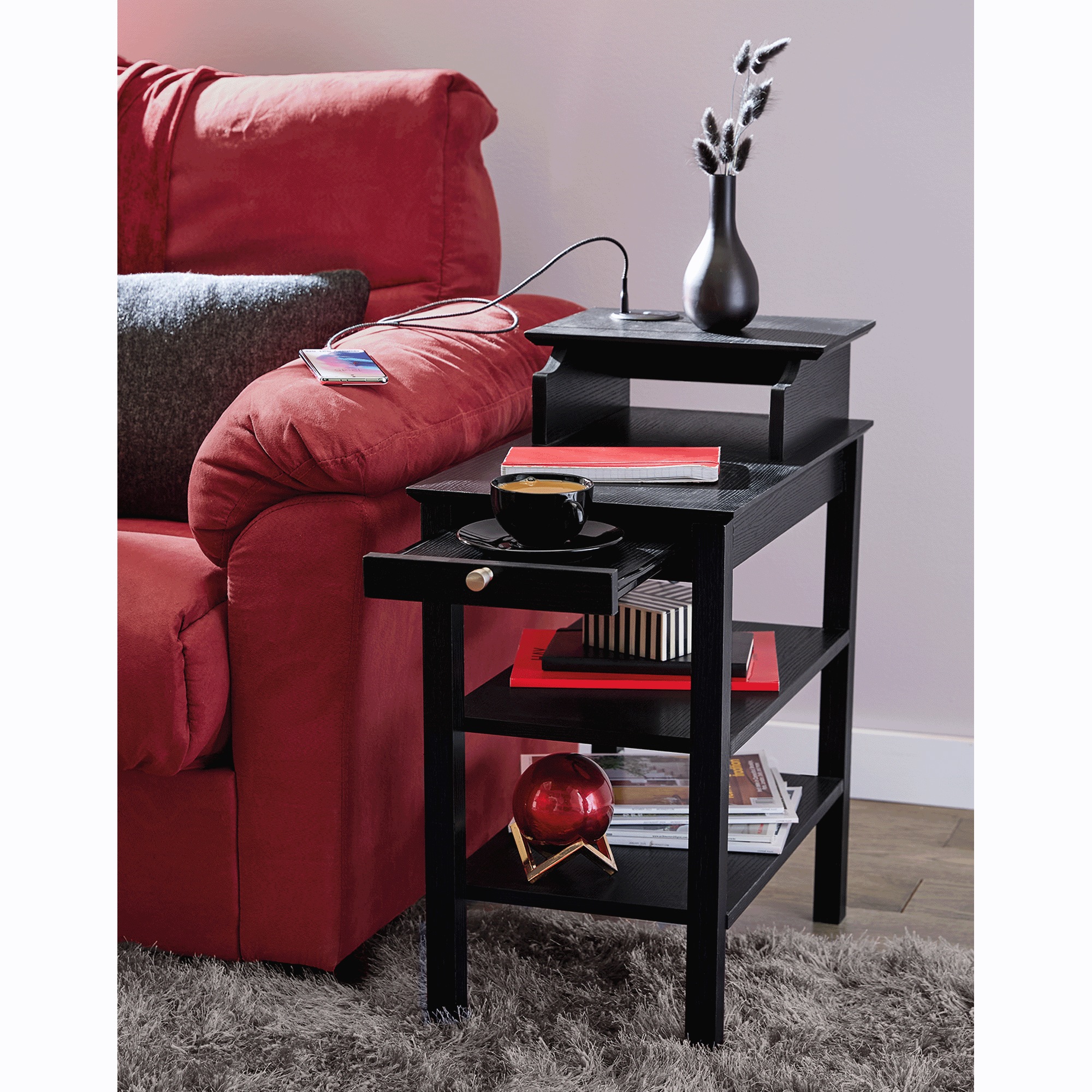 Ophelia Powered Tiered End Table