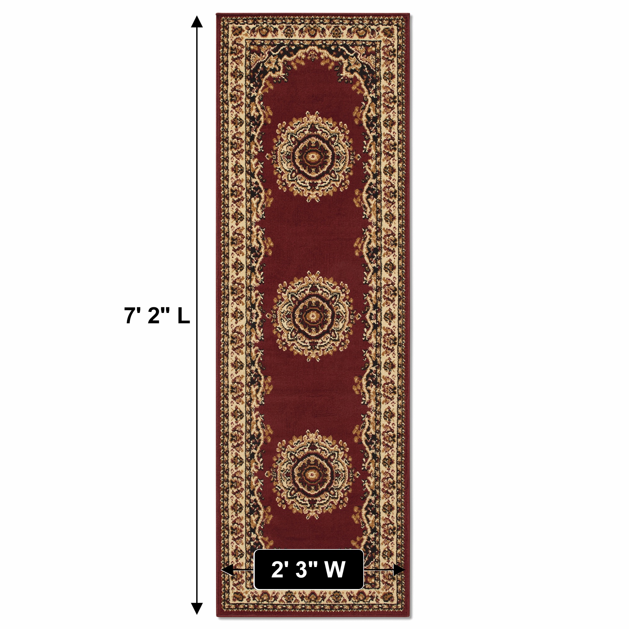 4-Piece Plush Floral Kirman Rug Set with Runner and Mats 3 4-Piece Plush Floral Kirman Rug Set with Runner and Mats
