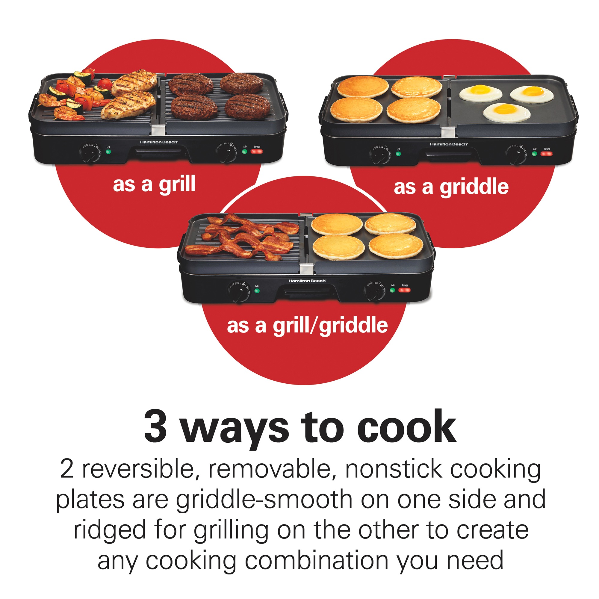 Hamilton Beach 3-in-1 Grill/Griddle 17 Hamilton Beach 3-in-1 Grill/Griddle