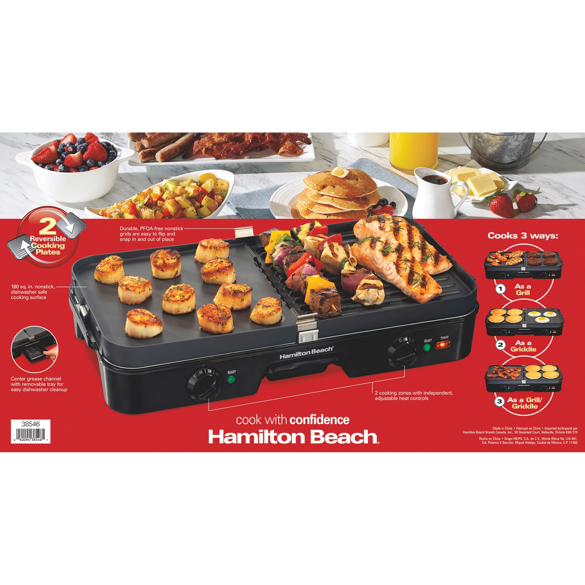 Hamilton Beach 3-in-1 Grill/Griddle 6 Hamilton Beach 3-in-1 Grill/Griddle
