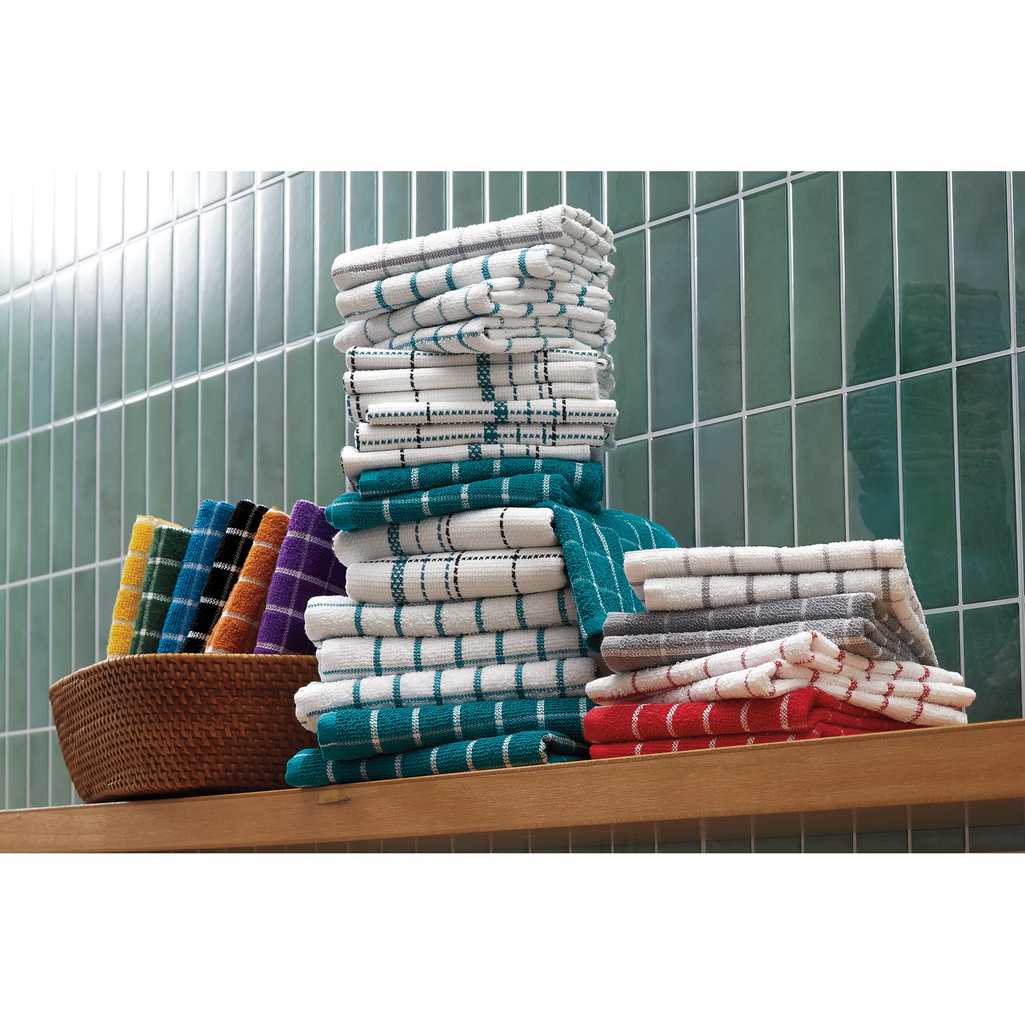 Color Connection 20-Piece Kitchen Towel Set in Absorbent Cotton