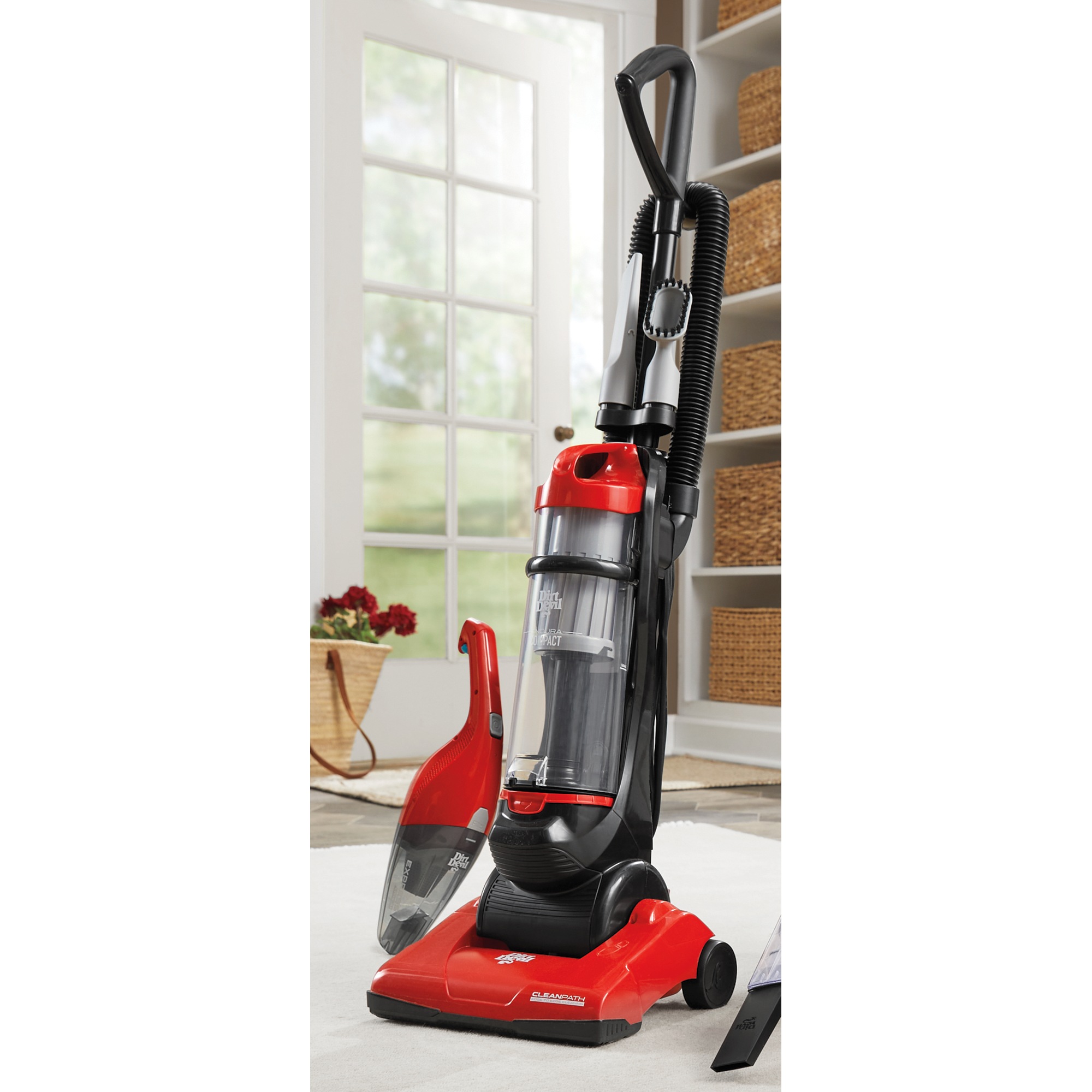 Dirt Devil Endura Compact Upright/Express Lithium Cordless Hand Vac Bundle