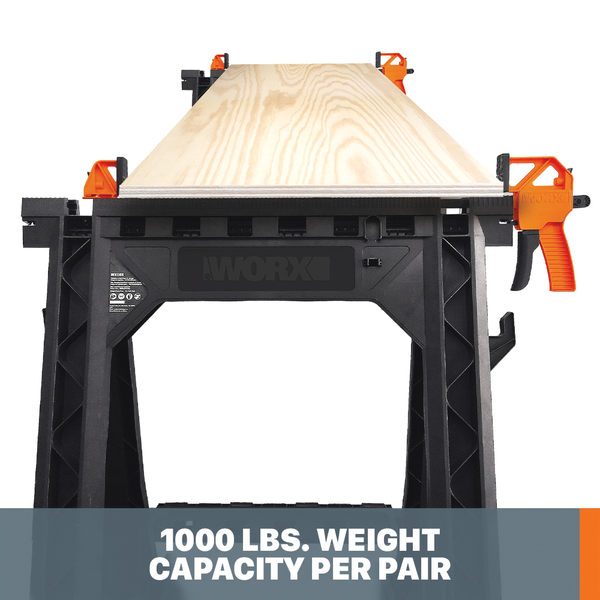 Worx Clamping Sawhorses (Set of 2) with Bar Clamps