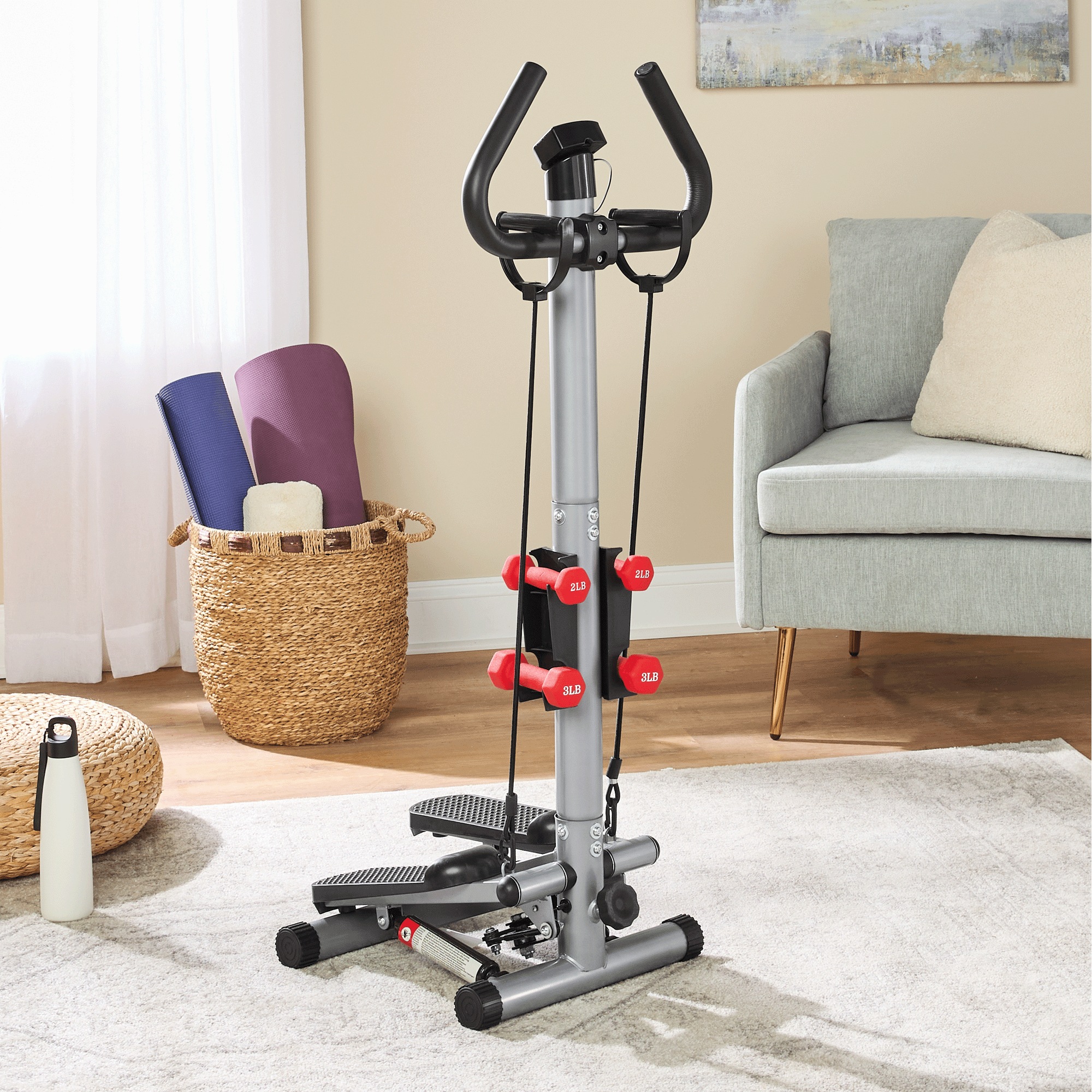 Mini Stair Stepper with Hand Weights