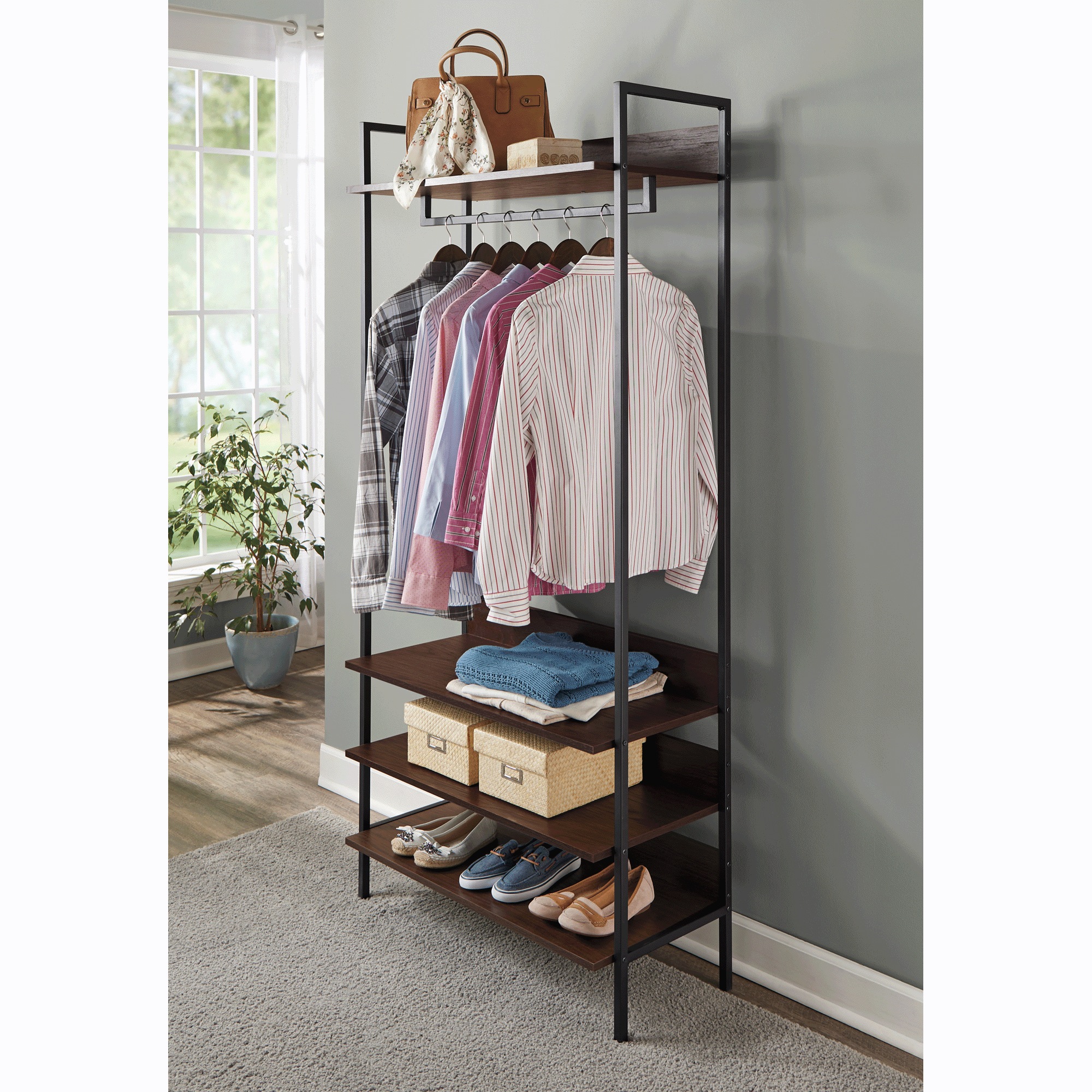Allestire Garment Rack with Shelves