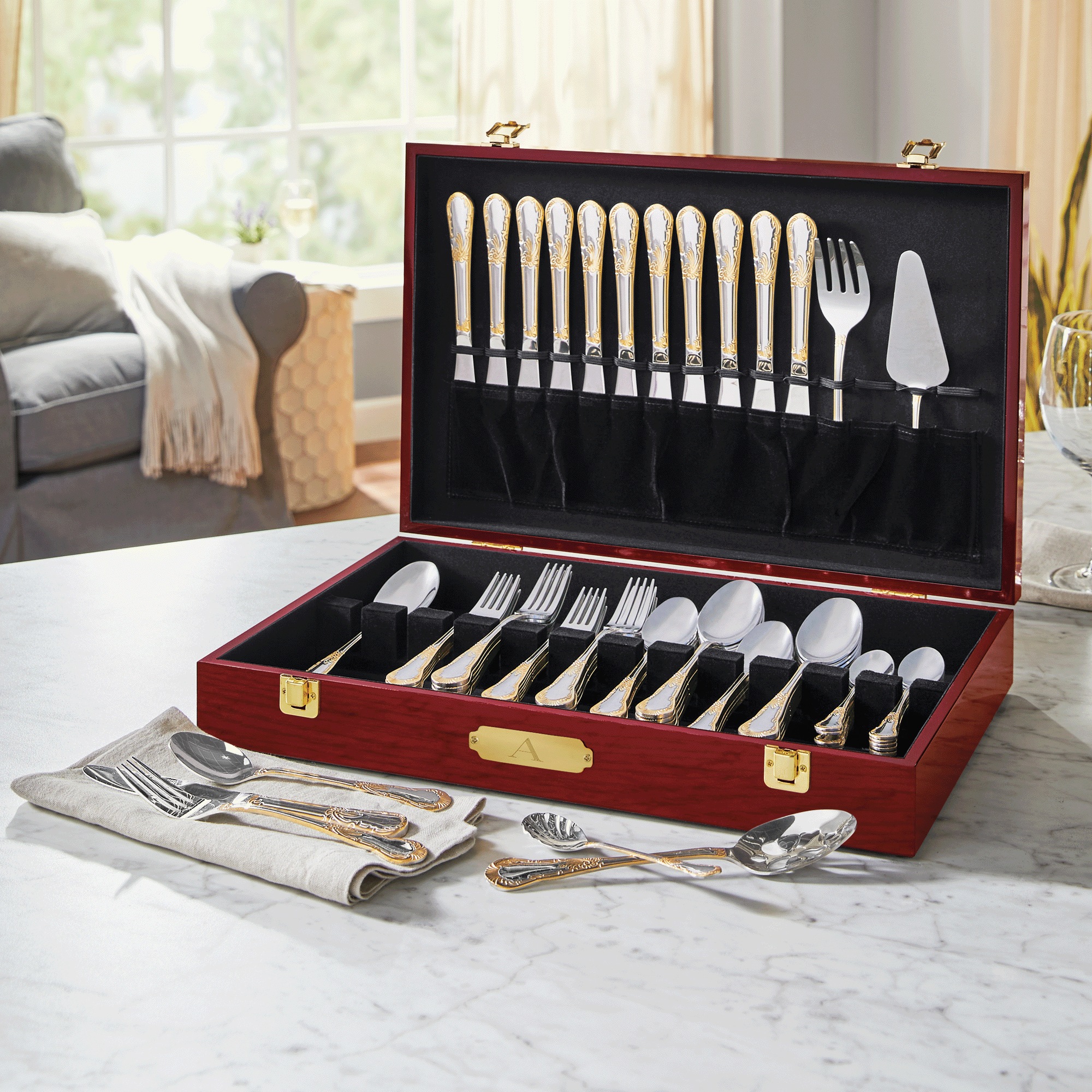 77-Piece Isabella Flatware Set with Case