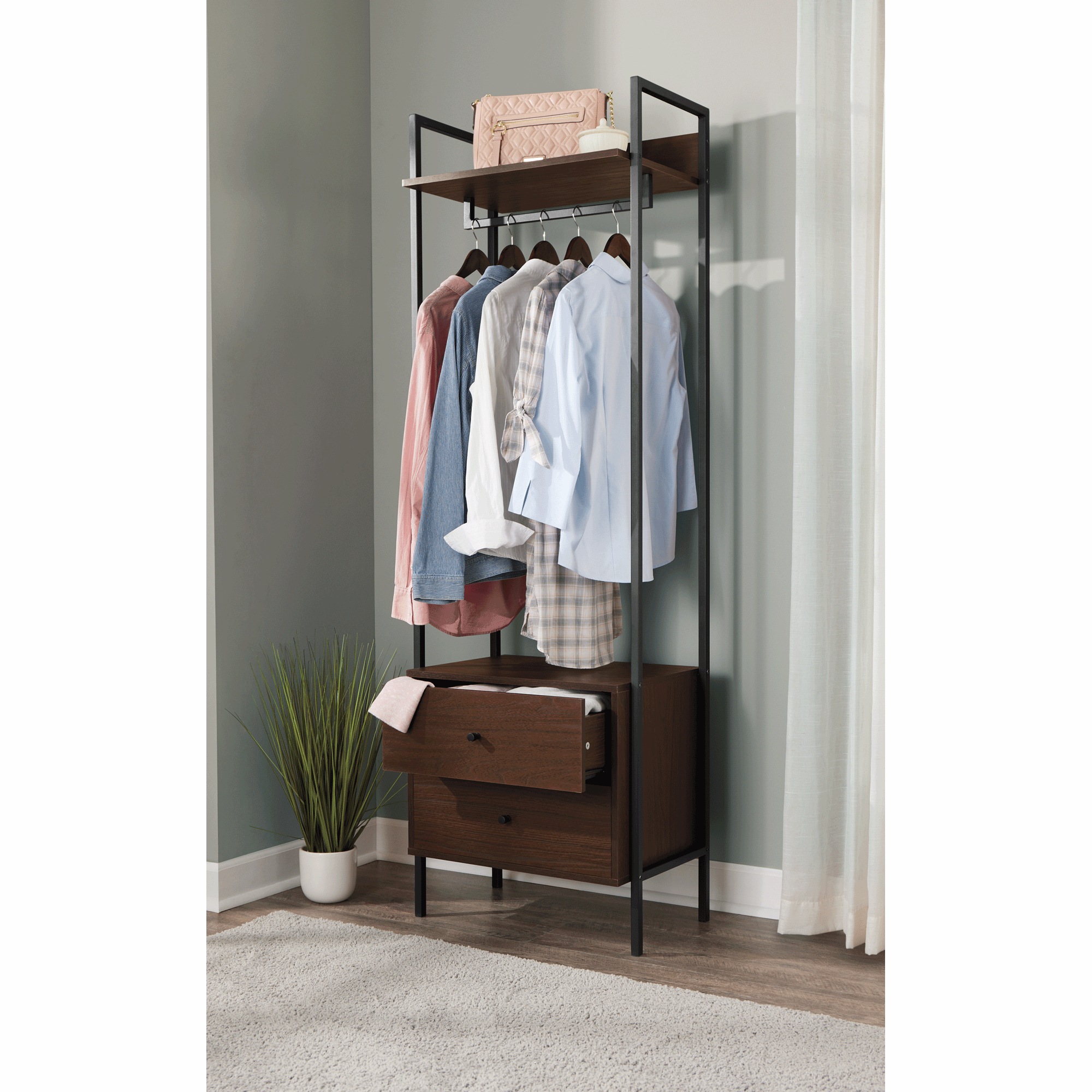 Allestire Garment Rack with Drawers