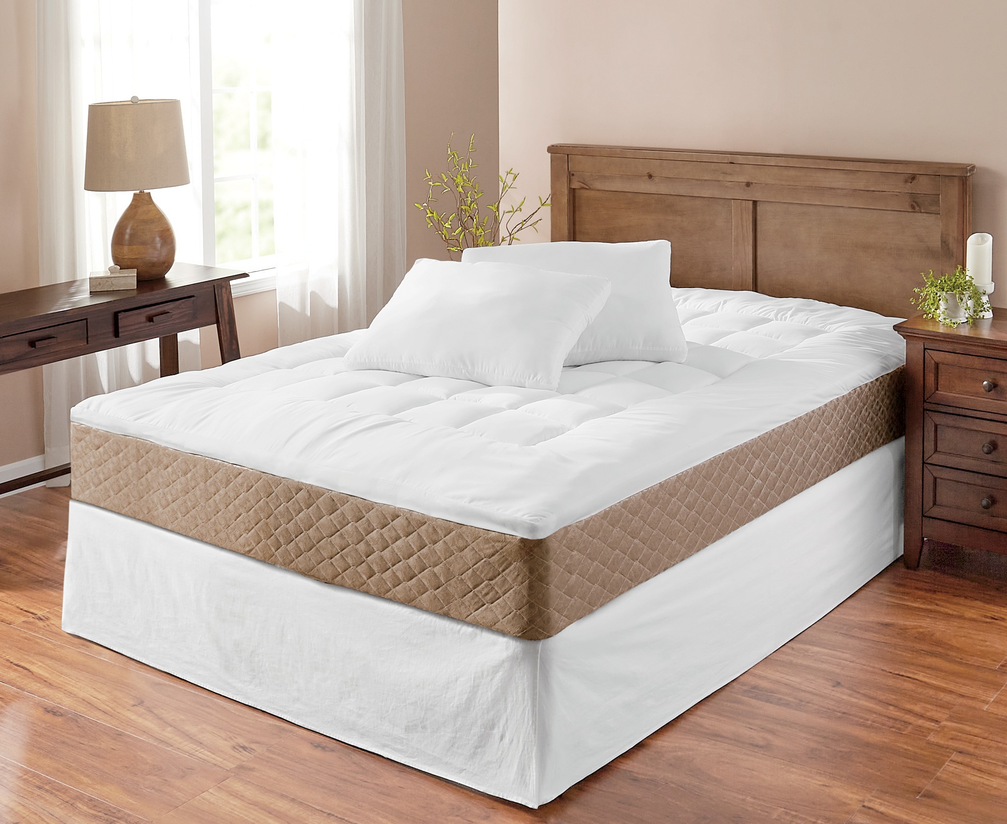 Gusset Fiber Bed Topper and Pillow Set