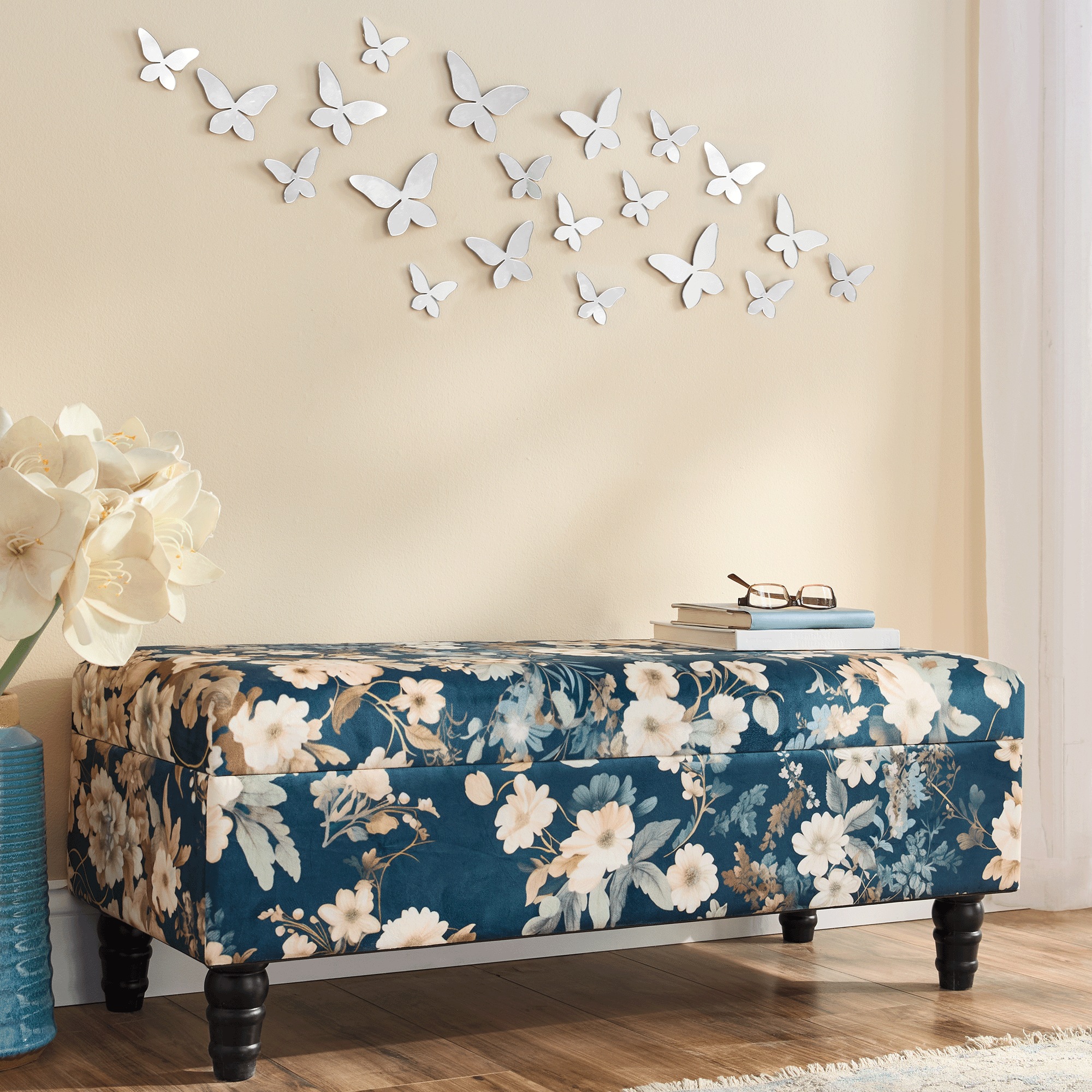 Floral Storage Bench