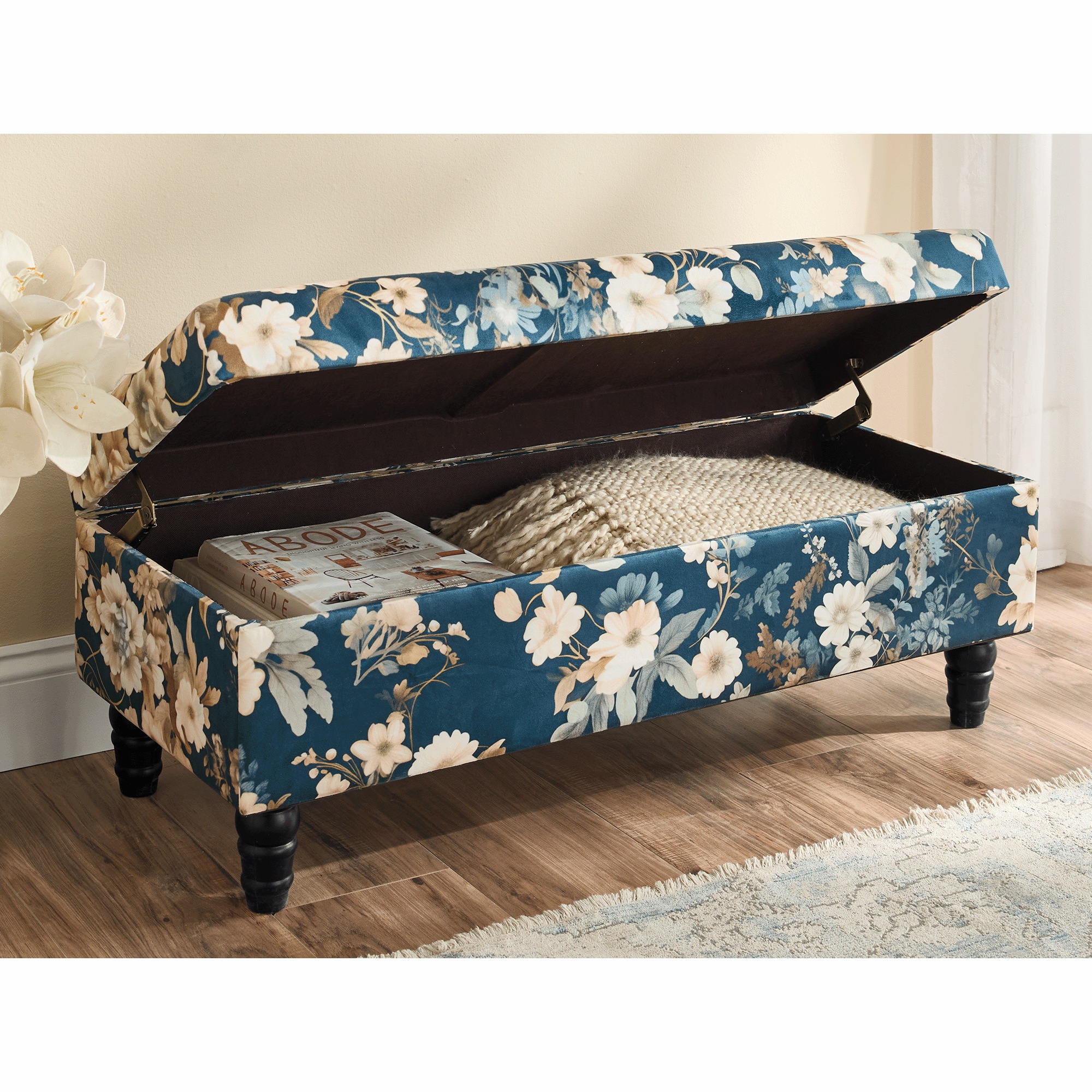 Floral Storage Bench