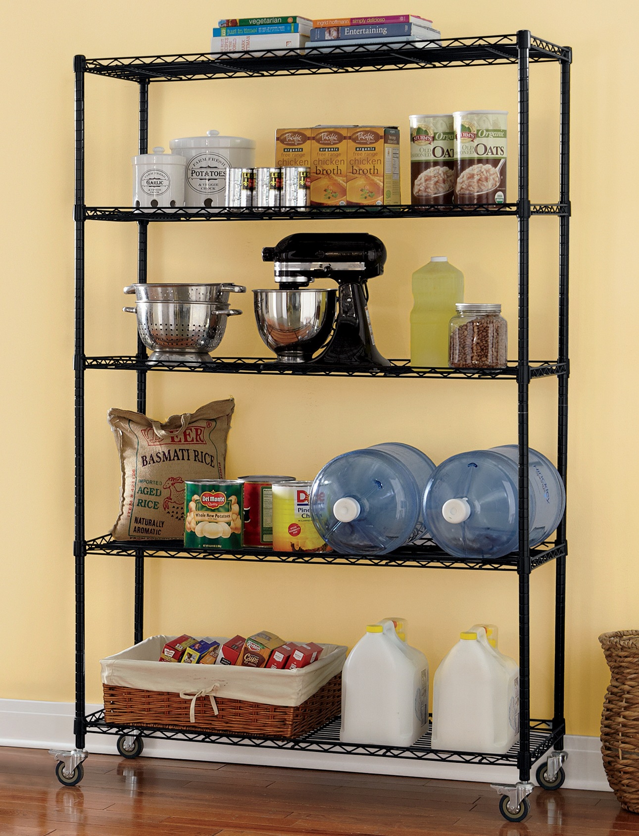 5 Tier Wide Mobile Shelf
