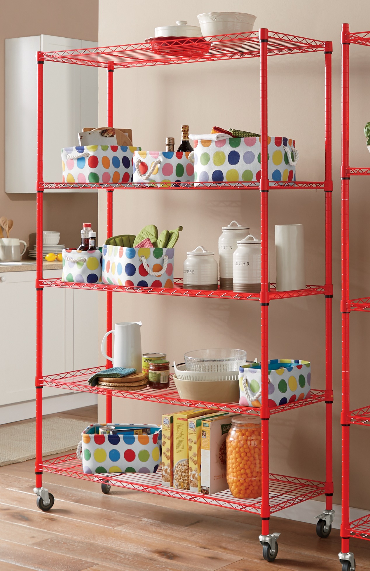 5 Tier Wide Mobile Shelf