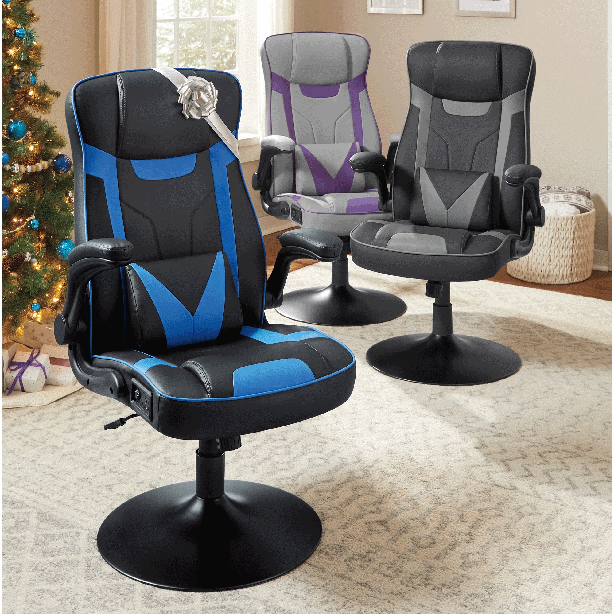 Audio and Vibration Swivel Gaming Chair