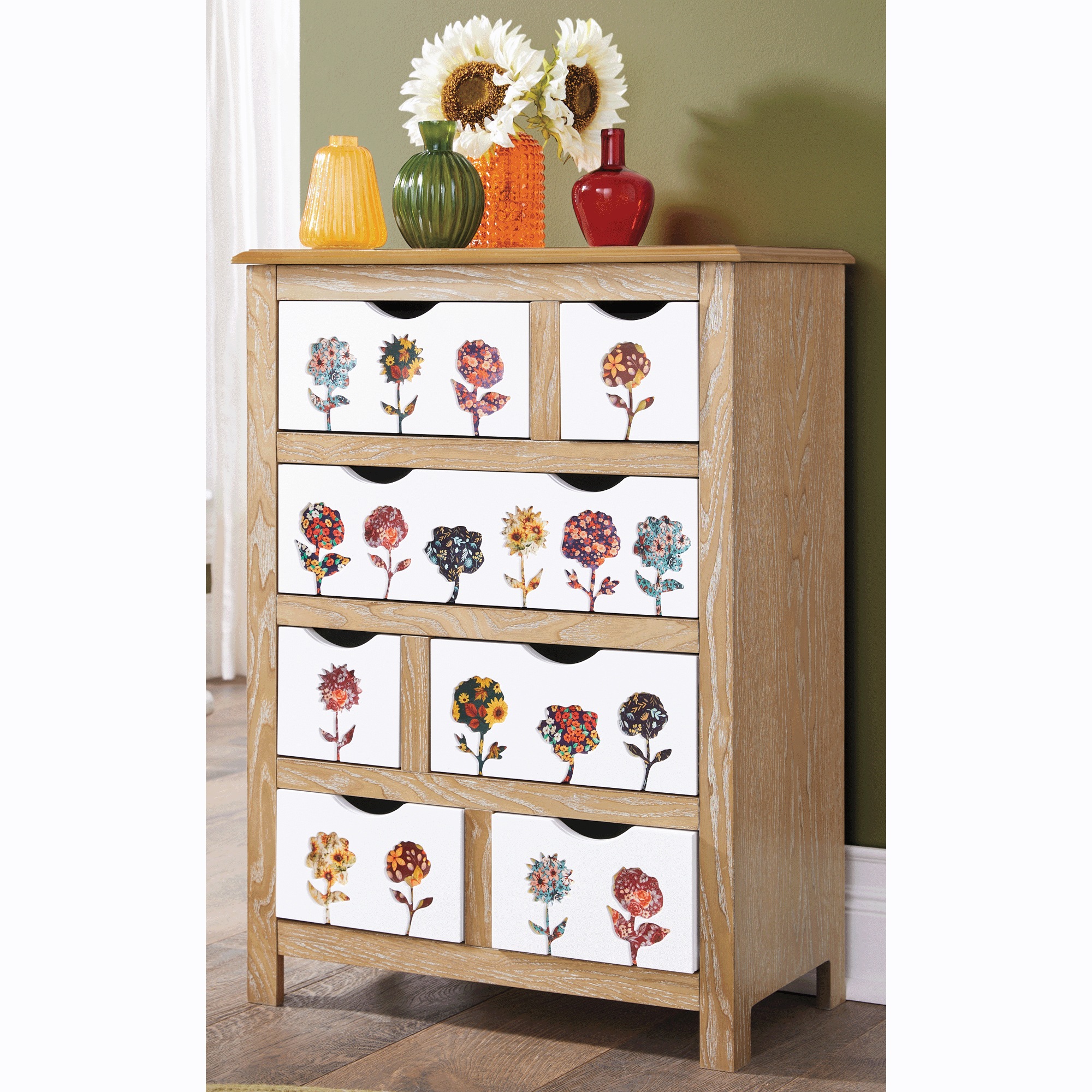 Fall Patchwork Cabinet