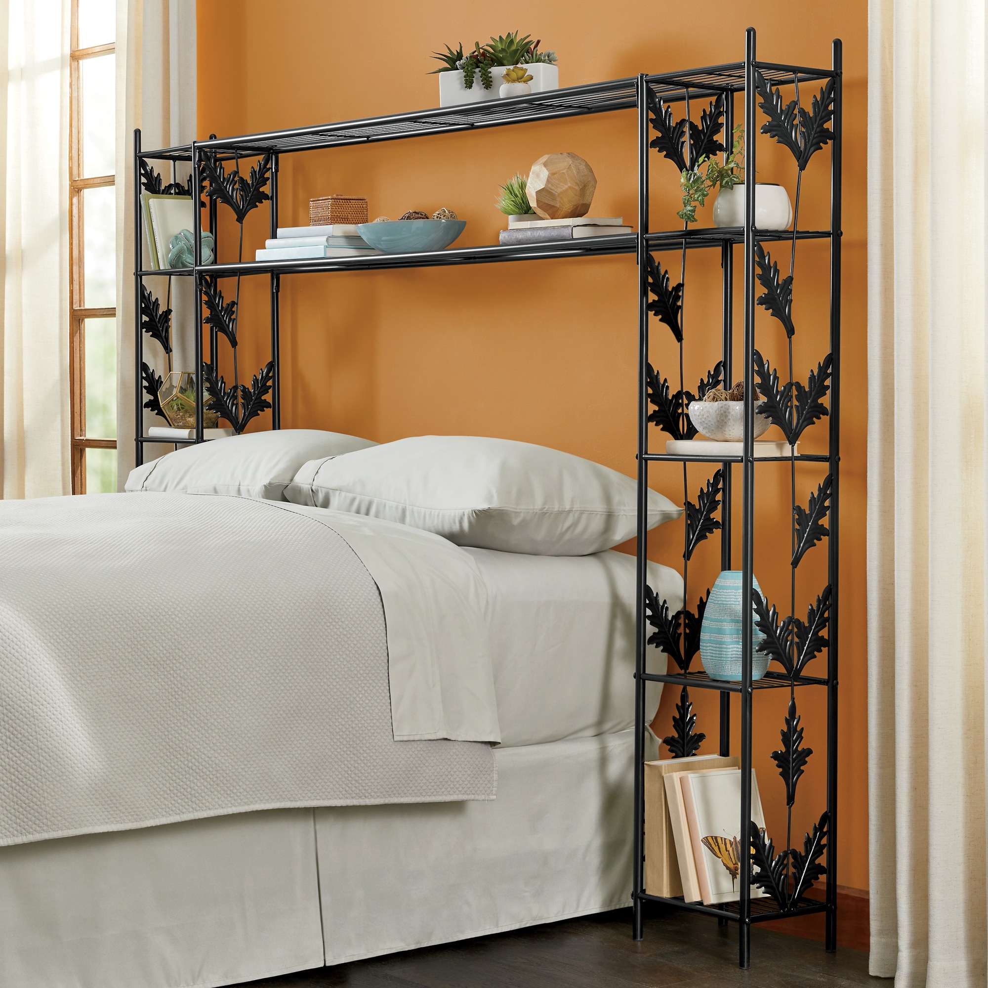 Laney Leaf Queen Storage Headboard