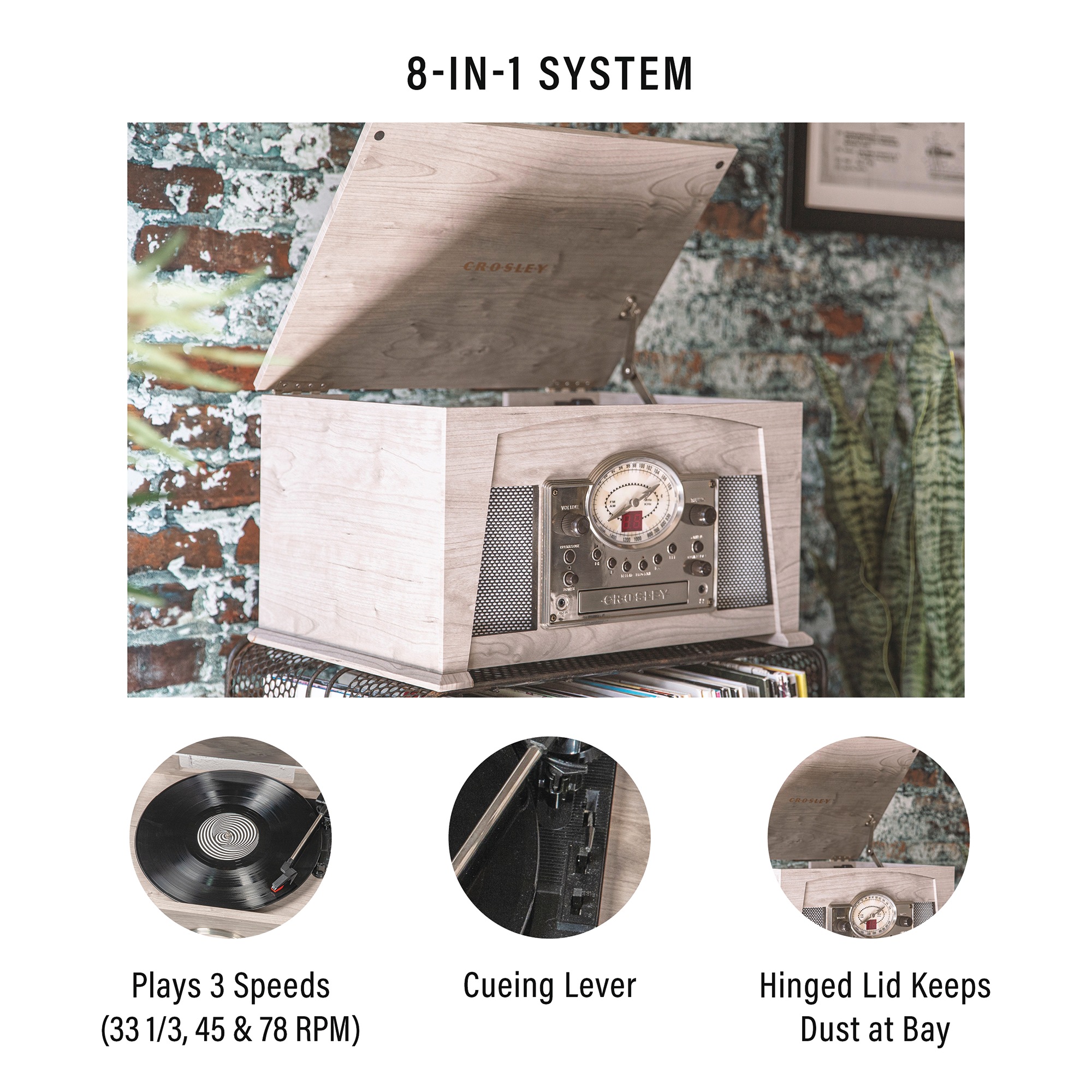 Crosley Medley 8-in-1 Record Player with Bluetooth 9 Crosley Medley 8-in-1 Record Player with Bluetooth