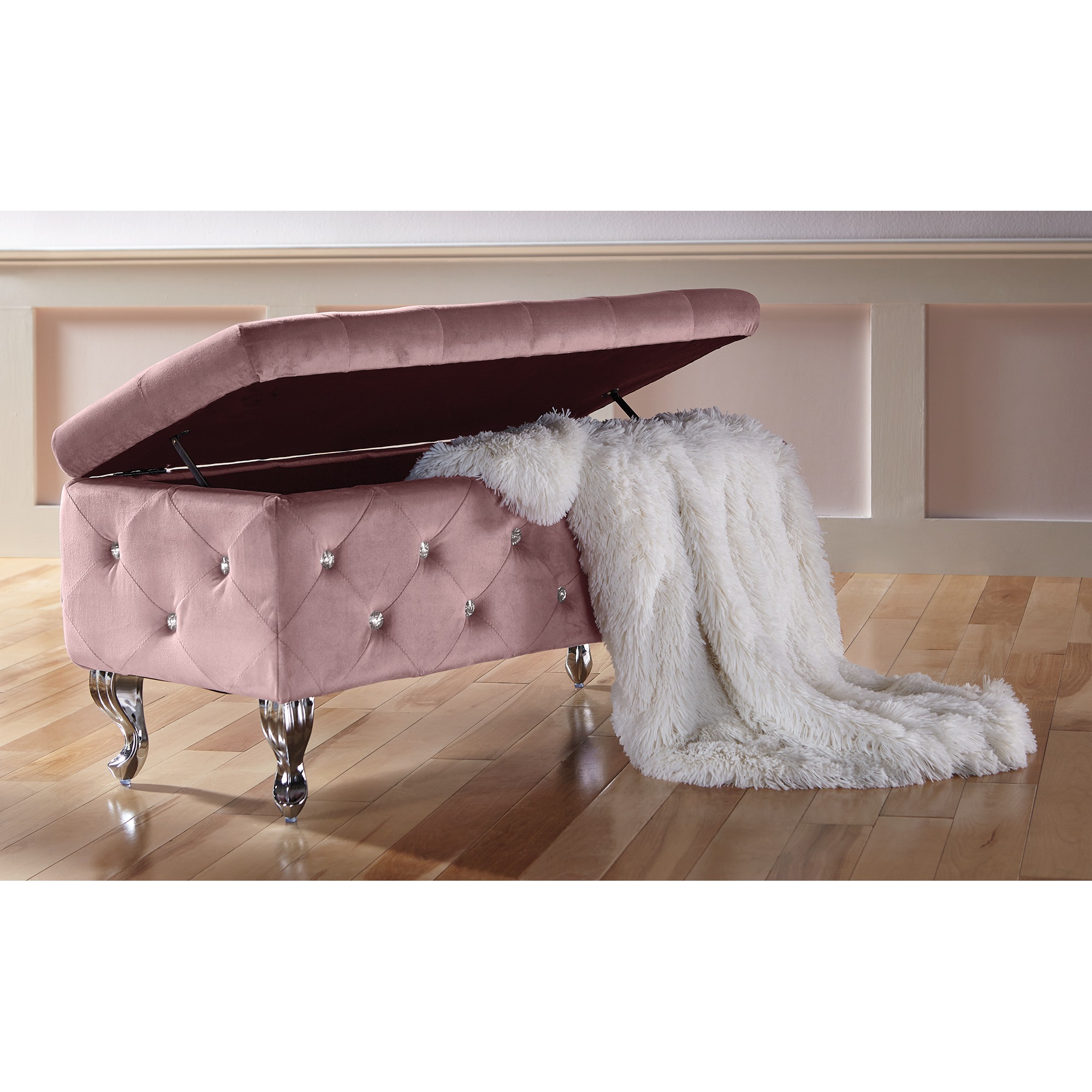 Crystal Tufted Storage Bench