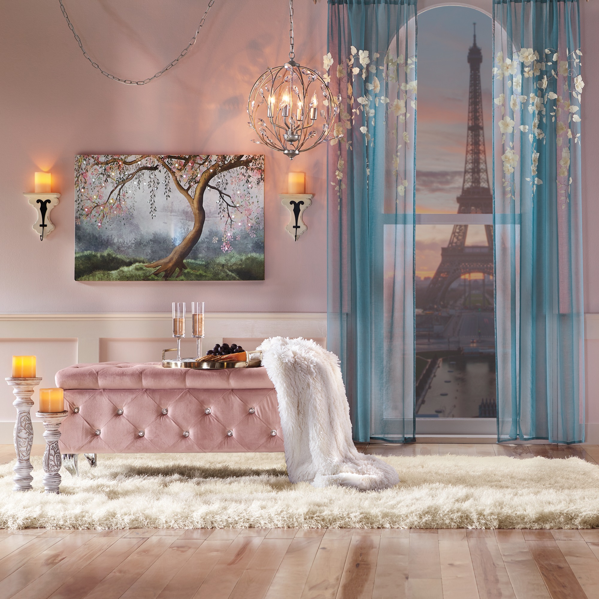 Crystal Tufted Storage Bench 4 Crystal Tufted Storage Bench