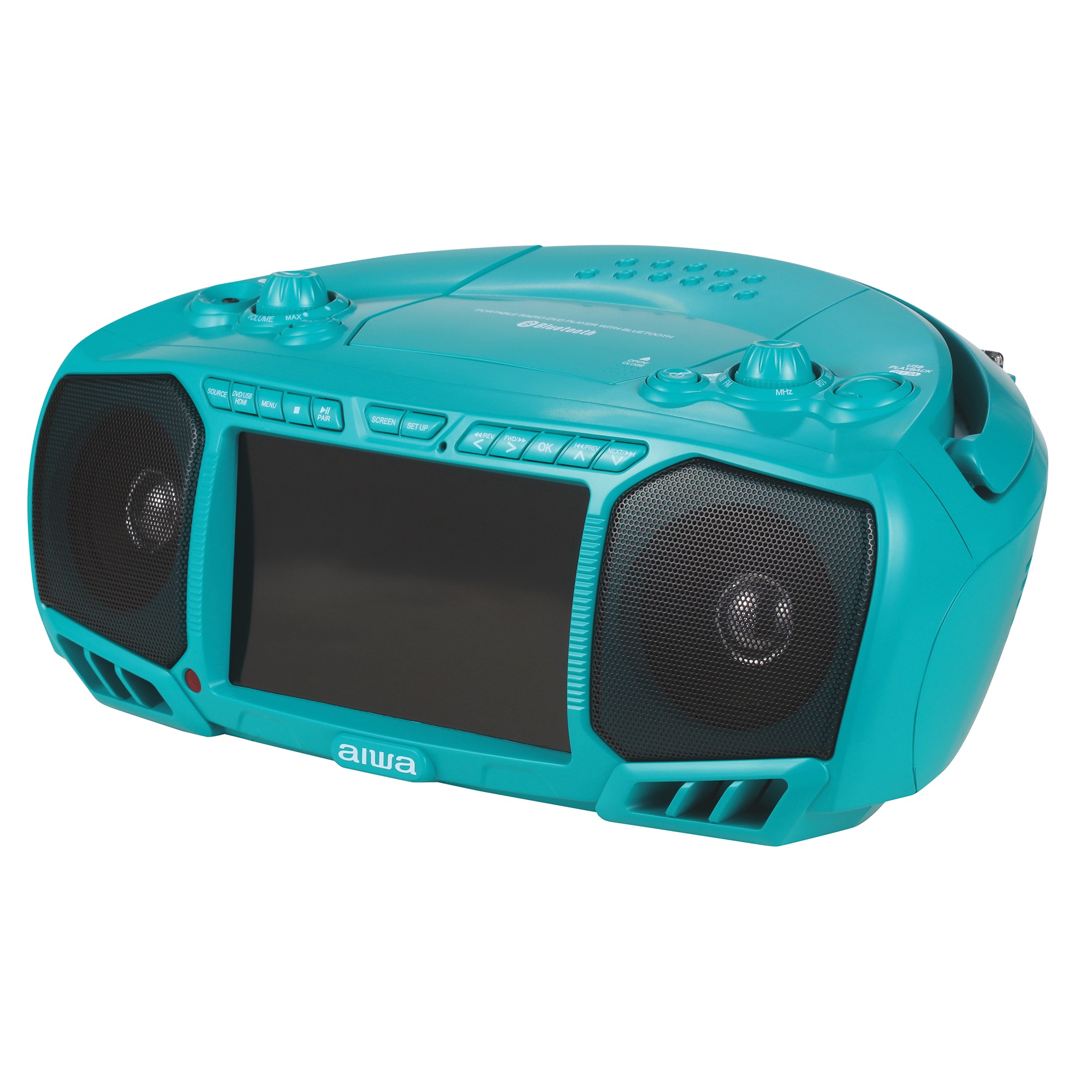 Aiwa Portable 7" Screen DVD Boom Box with Bluetooth 4 Aiwa Portable 7" Screen DVD Boom Box with Bluetooth