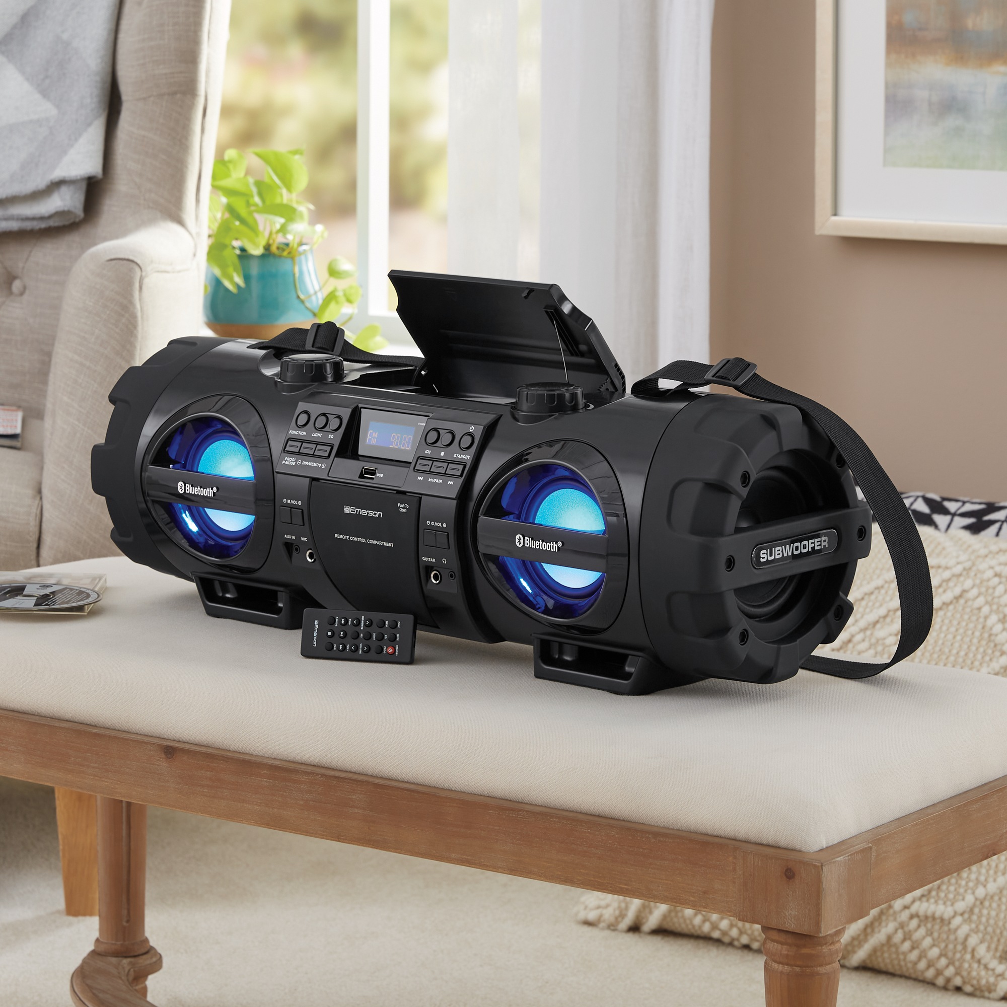 Emerson MP3/CD Bass Reflex Boom Box & PA System with Bluetooth