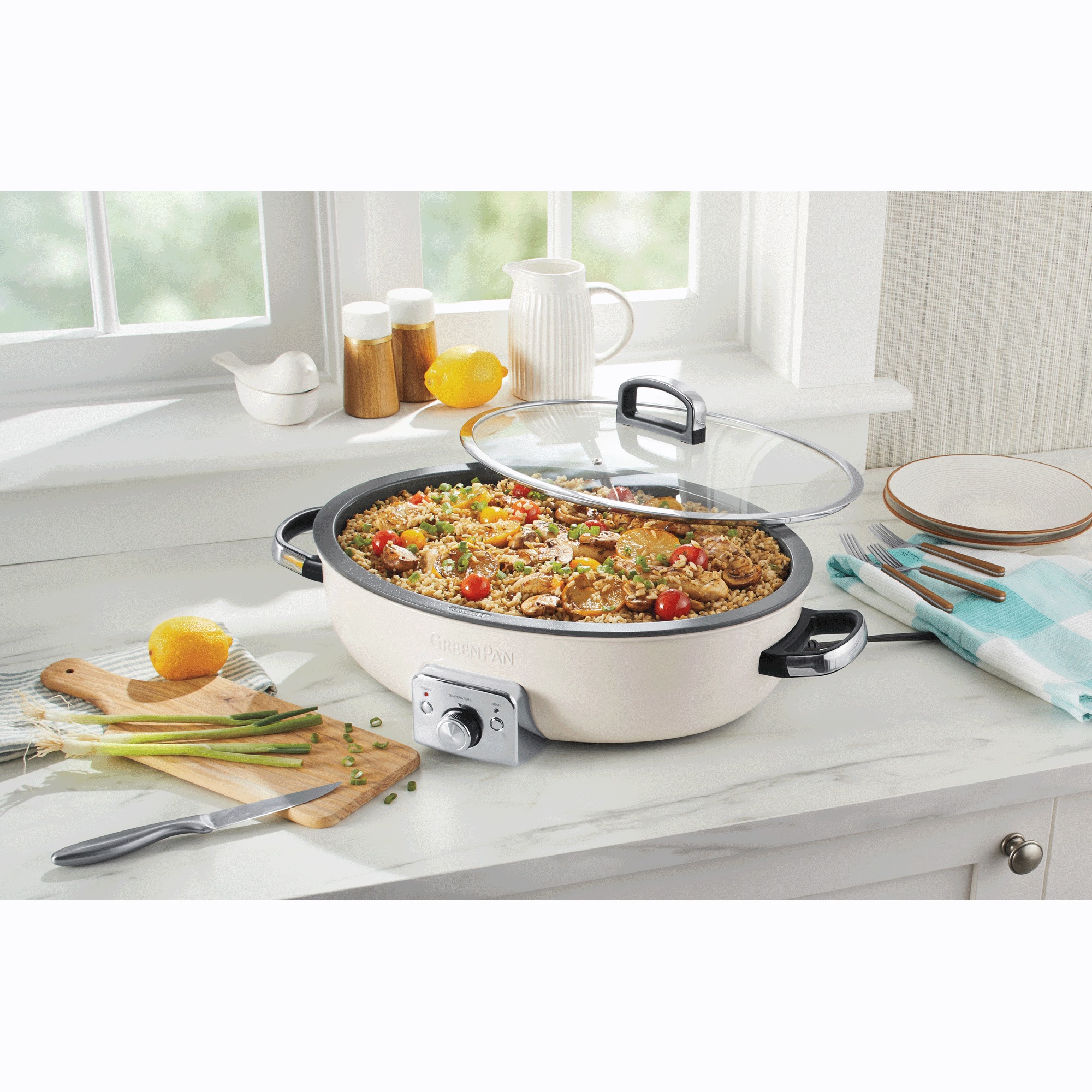 Green Pan Elite 5.5-Quart Oval Electric Skillet 4 Green Pan Elite 5.5-Quart Oval Electric Skillet