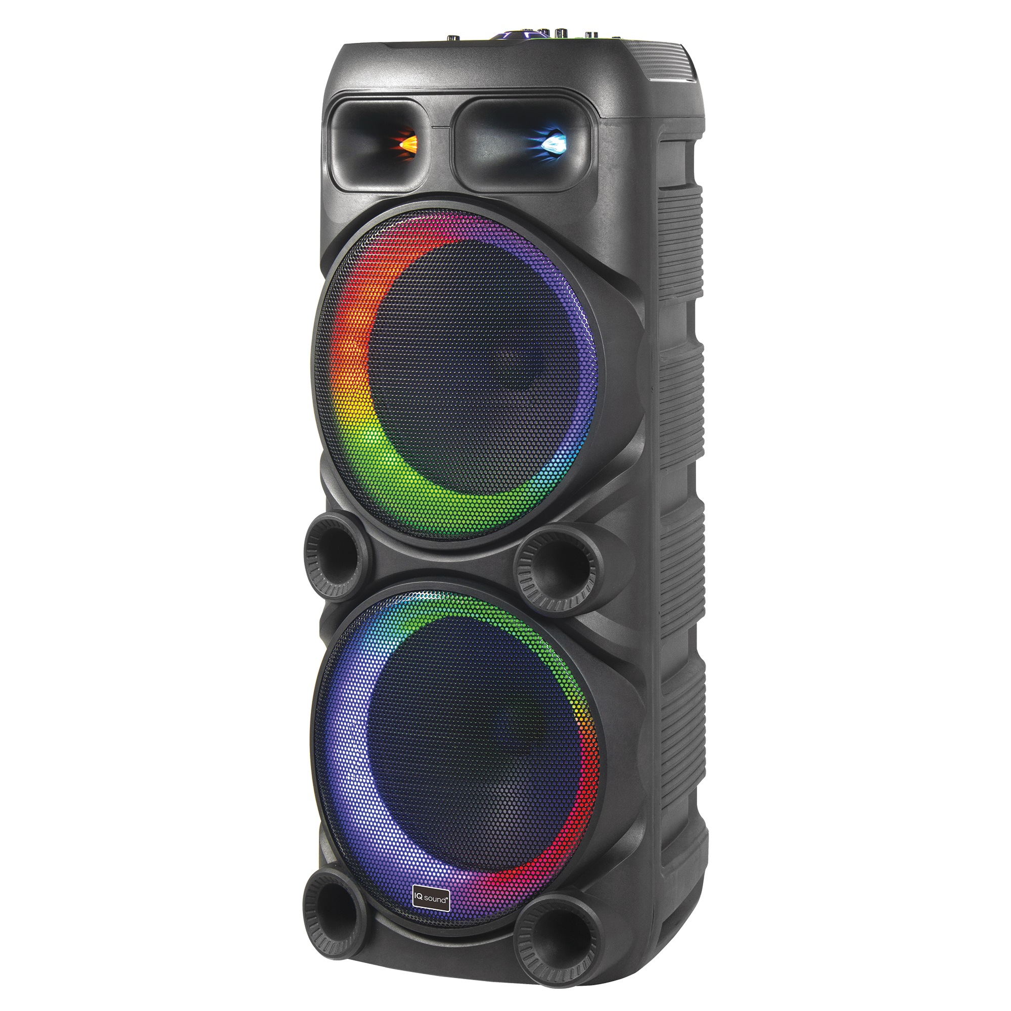 IQ Sound Double-Woofer Portable DJ Speaker with Bluetooth