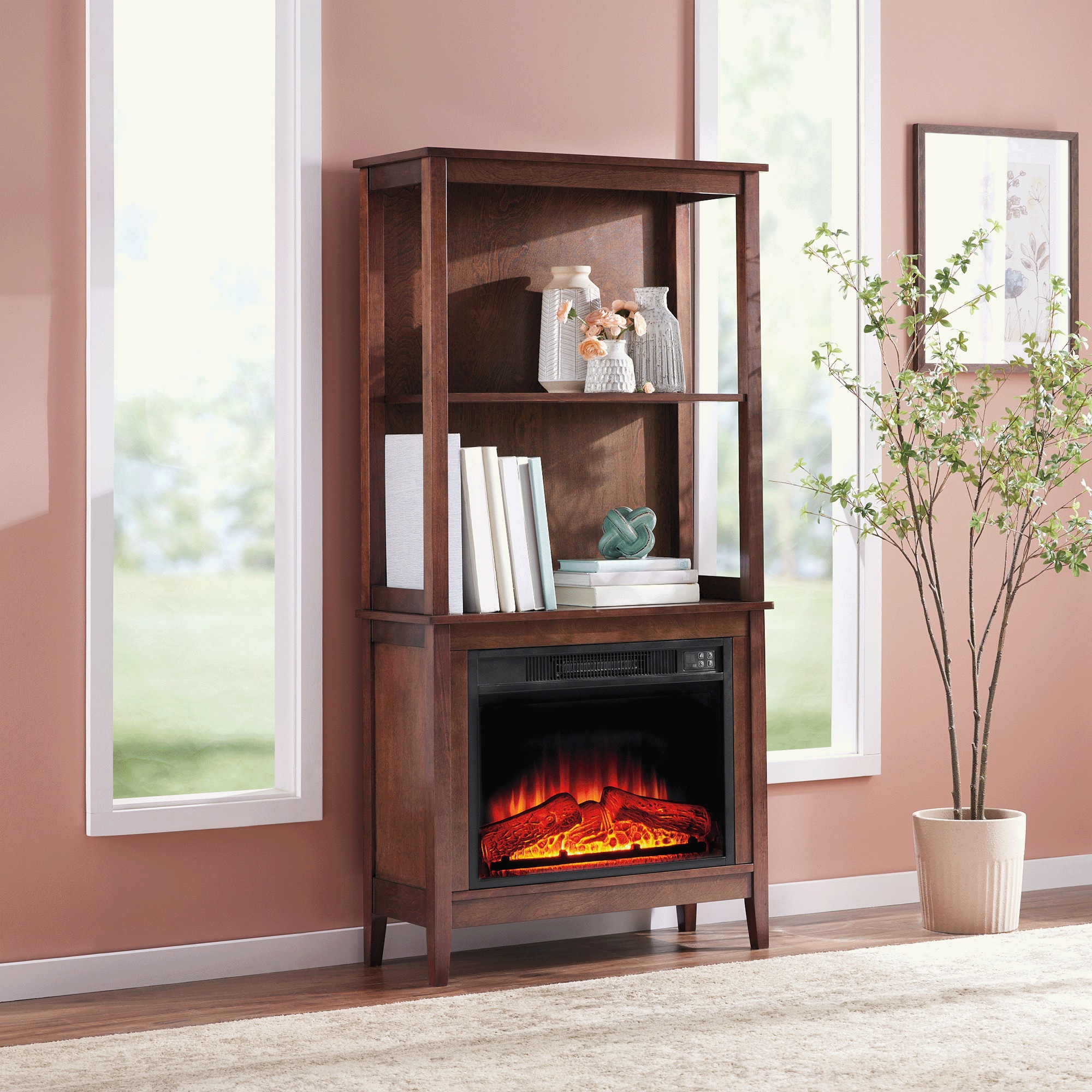 Bookshelf Fireplace