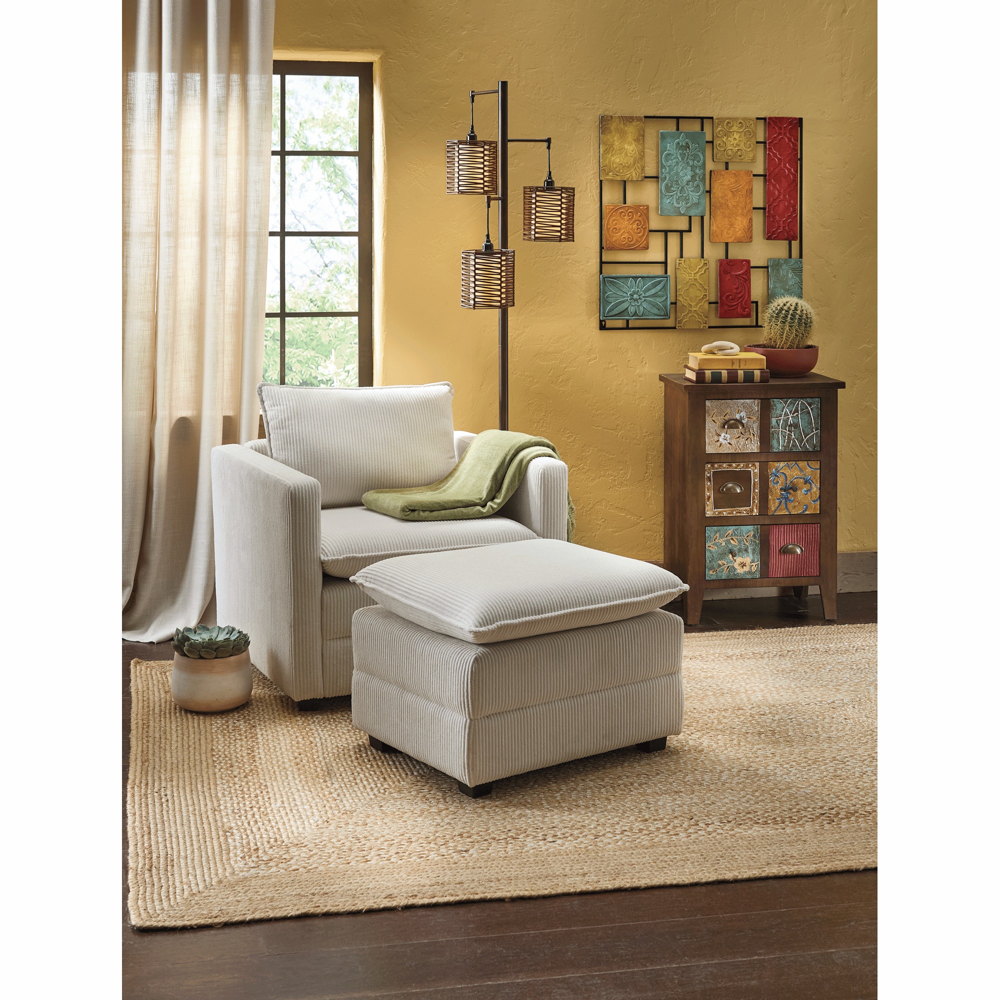 Pillow-Top Chair and Ottoman