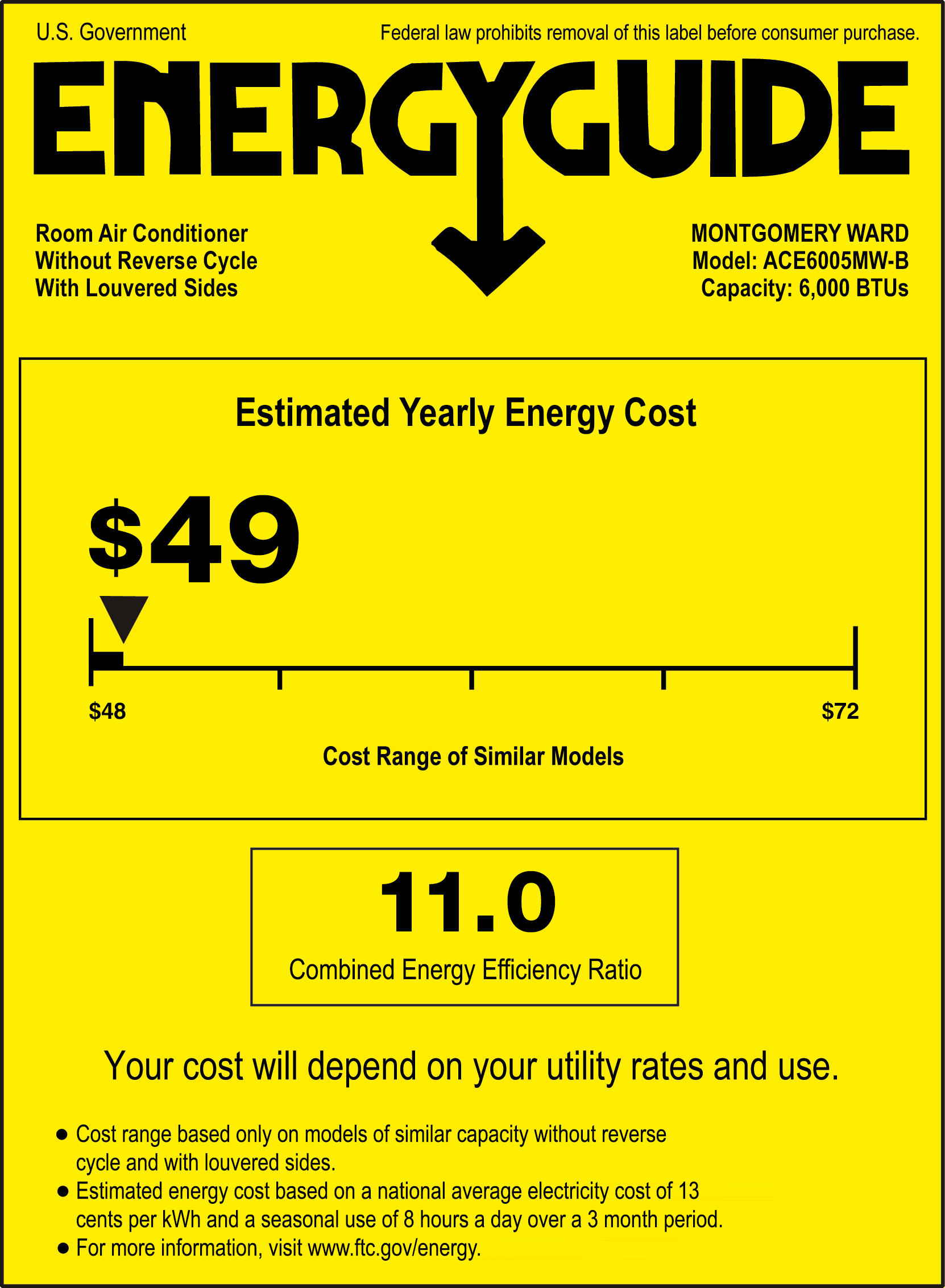 6,000 BTU Window Air Conditioner by Montgomery Ward