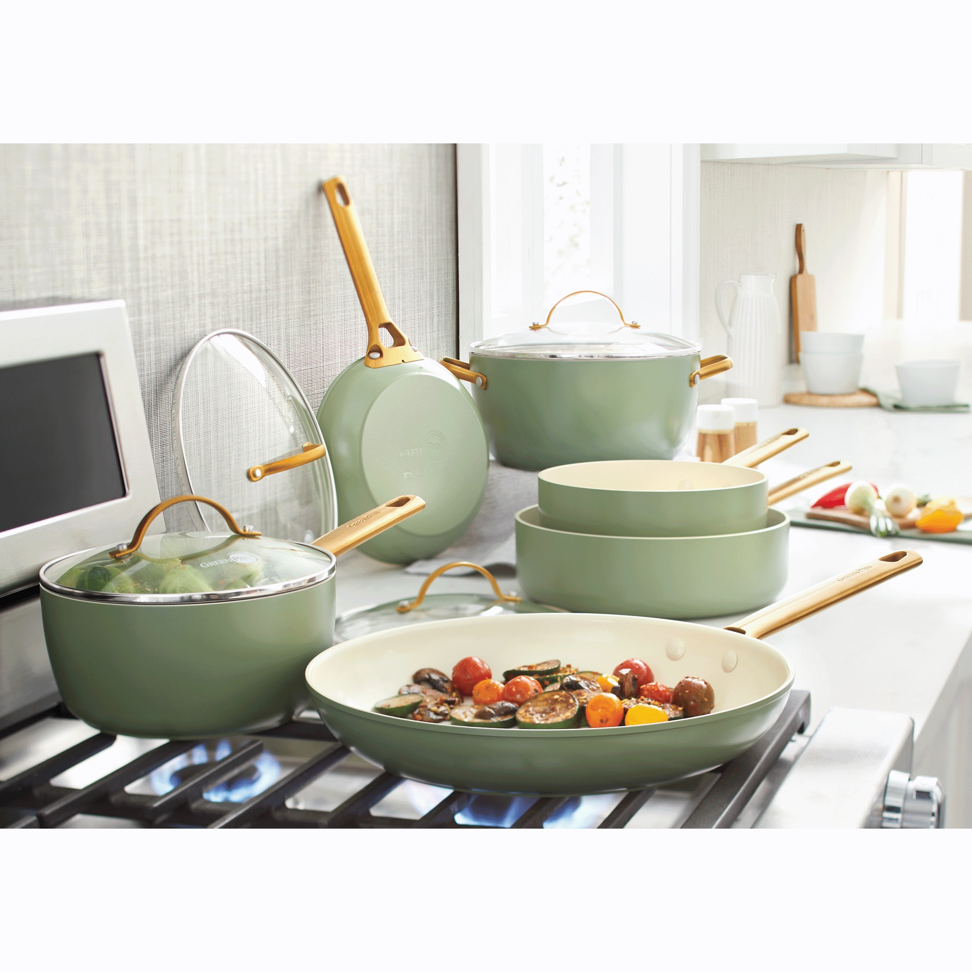 Green Pan Reserve 10-Piece Ceramic Hard-Anodized Cookware Set