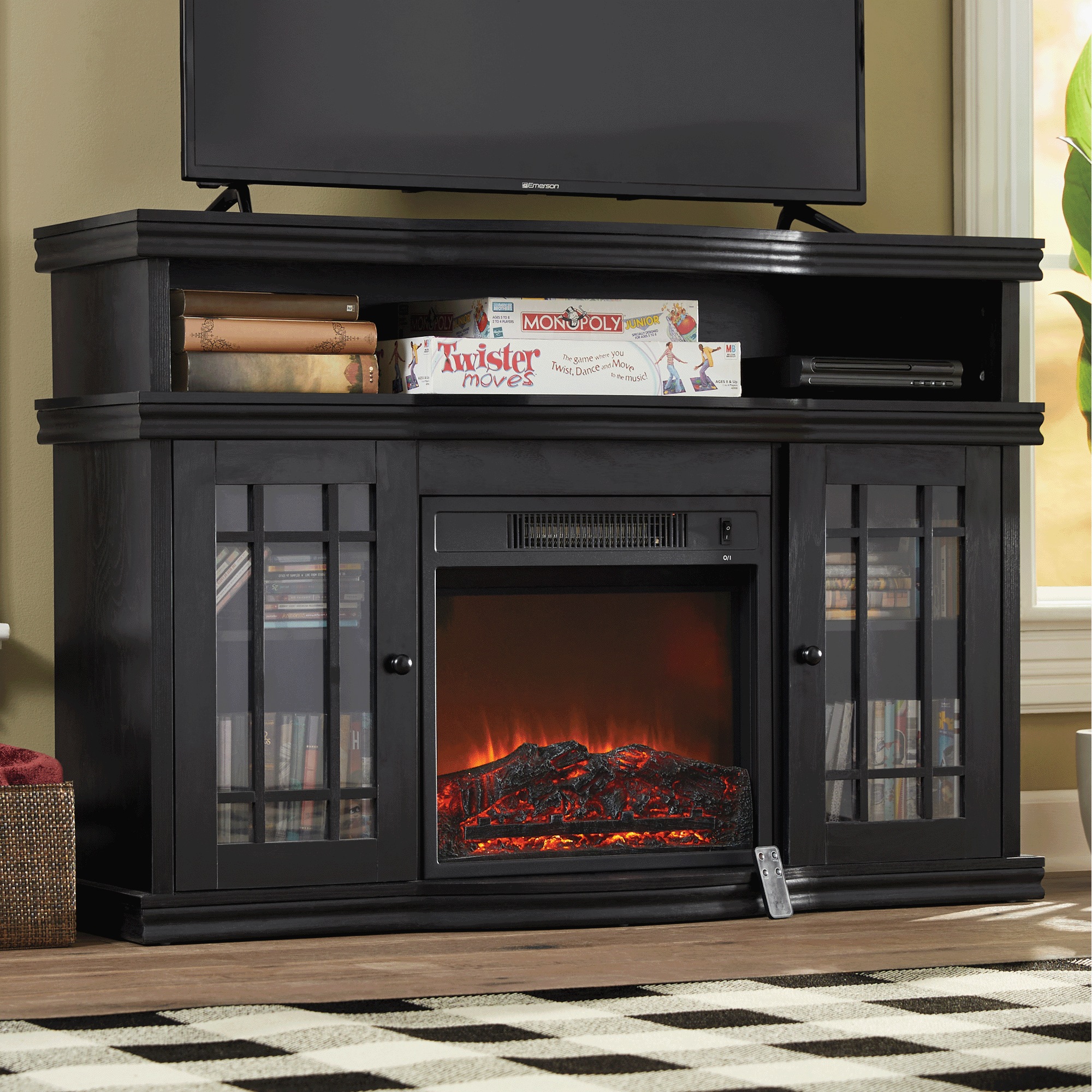 Black Media Fireplace