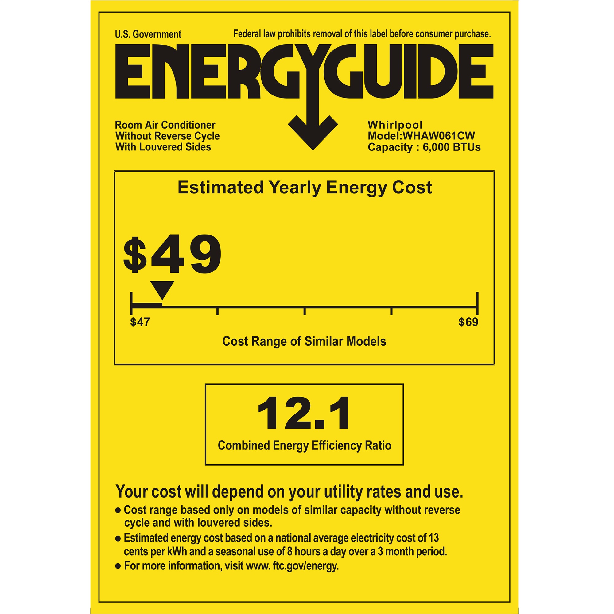 Whirlpool 6000 BTU Window Air Conditioner with Remote