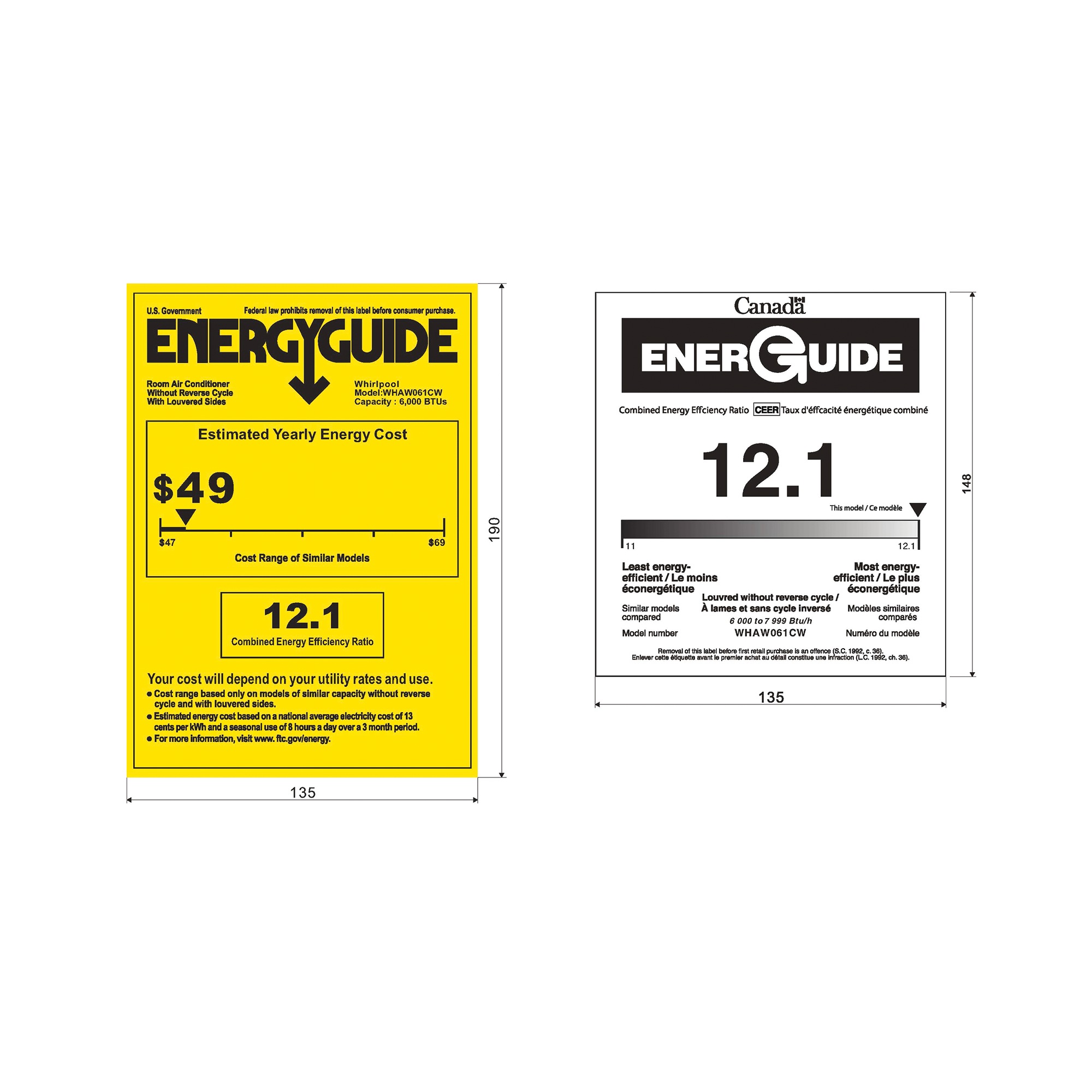 Whirlpool 6000 BTU Window Air Conditioner with Remote