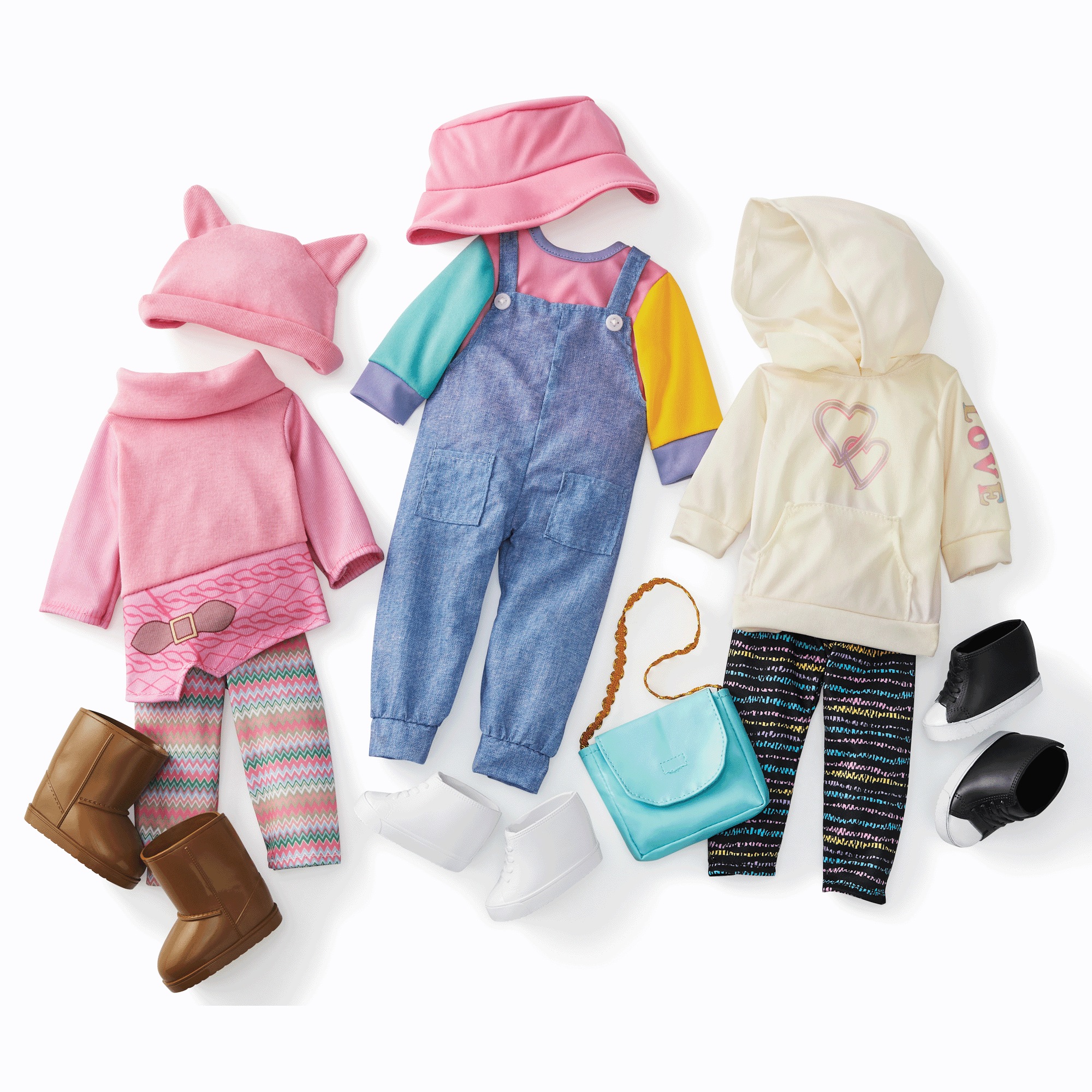 Set of Three 18" Doll Outfits