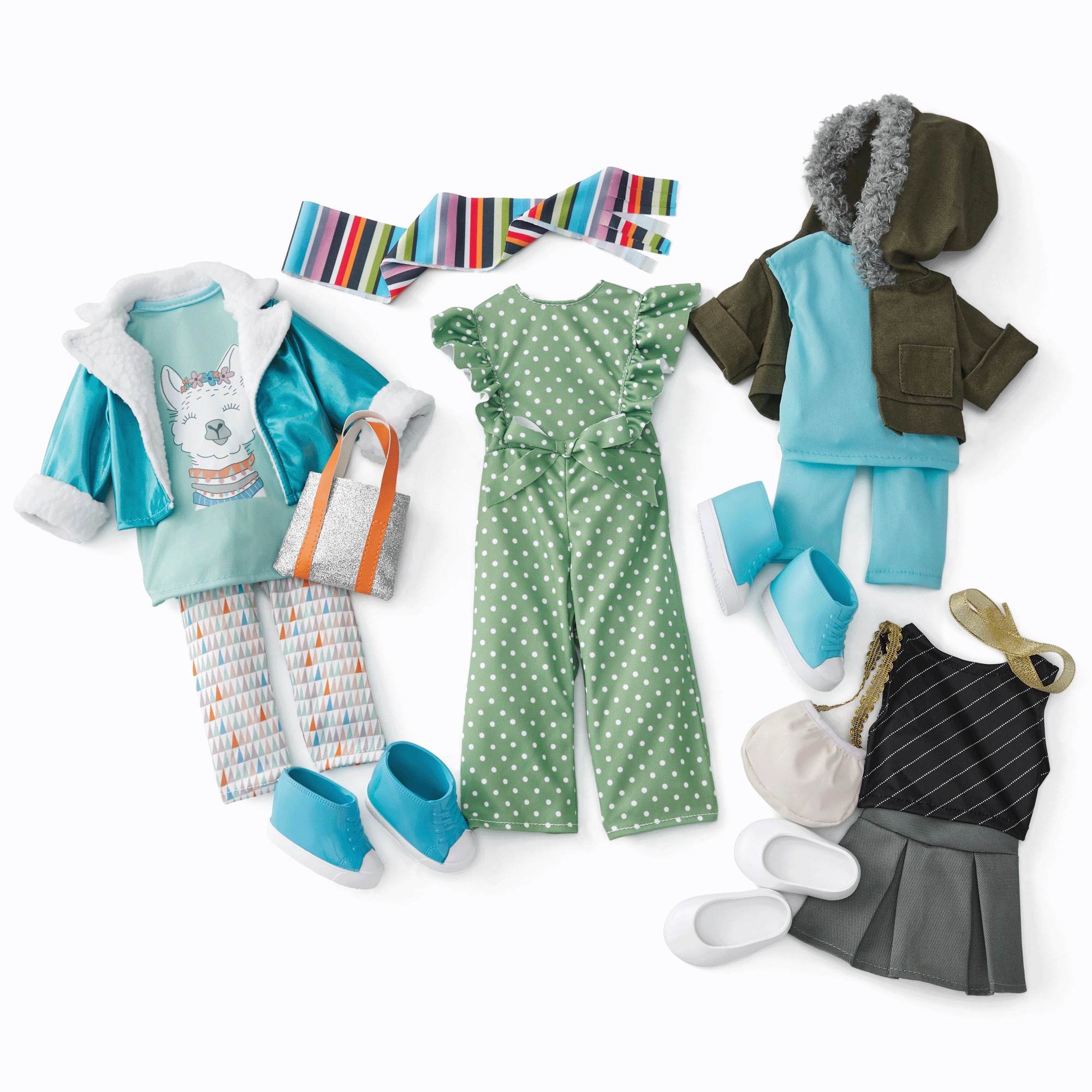 Set of Three 18" Doll Outfits